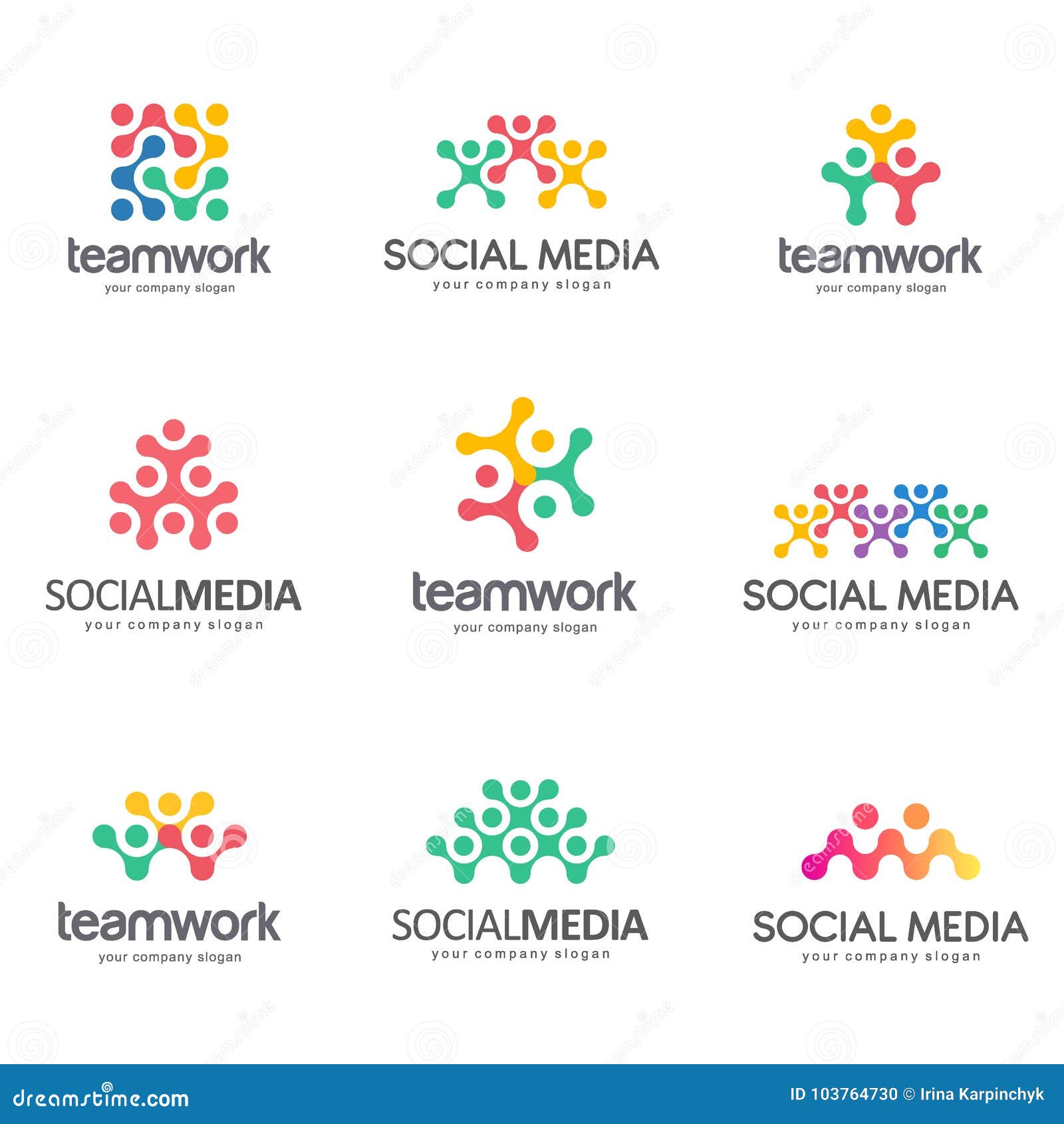 set of  logo  for social media, teamwork, alliance