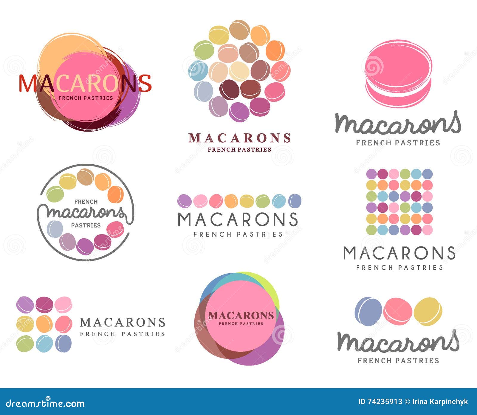 Set of Vector Logo Macaron for Shop, Boutique, Store Stock Vector ...
