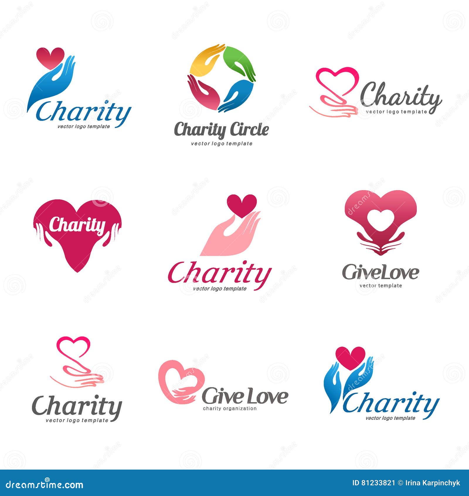 Set Of Vector Logos For Charity And Care Logo For The Orphanage