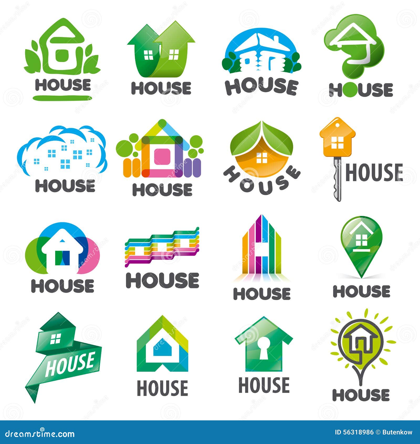 Set of vector logos homes stock vector. Illustration of construction