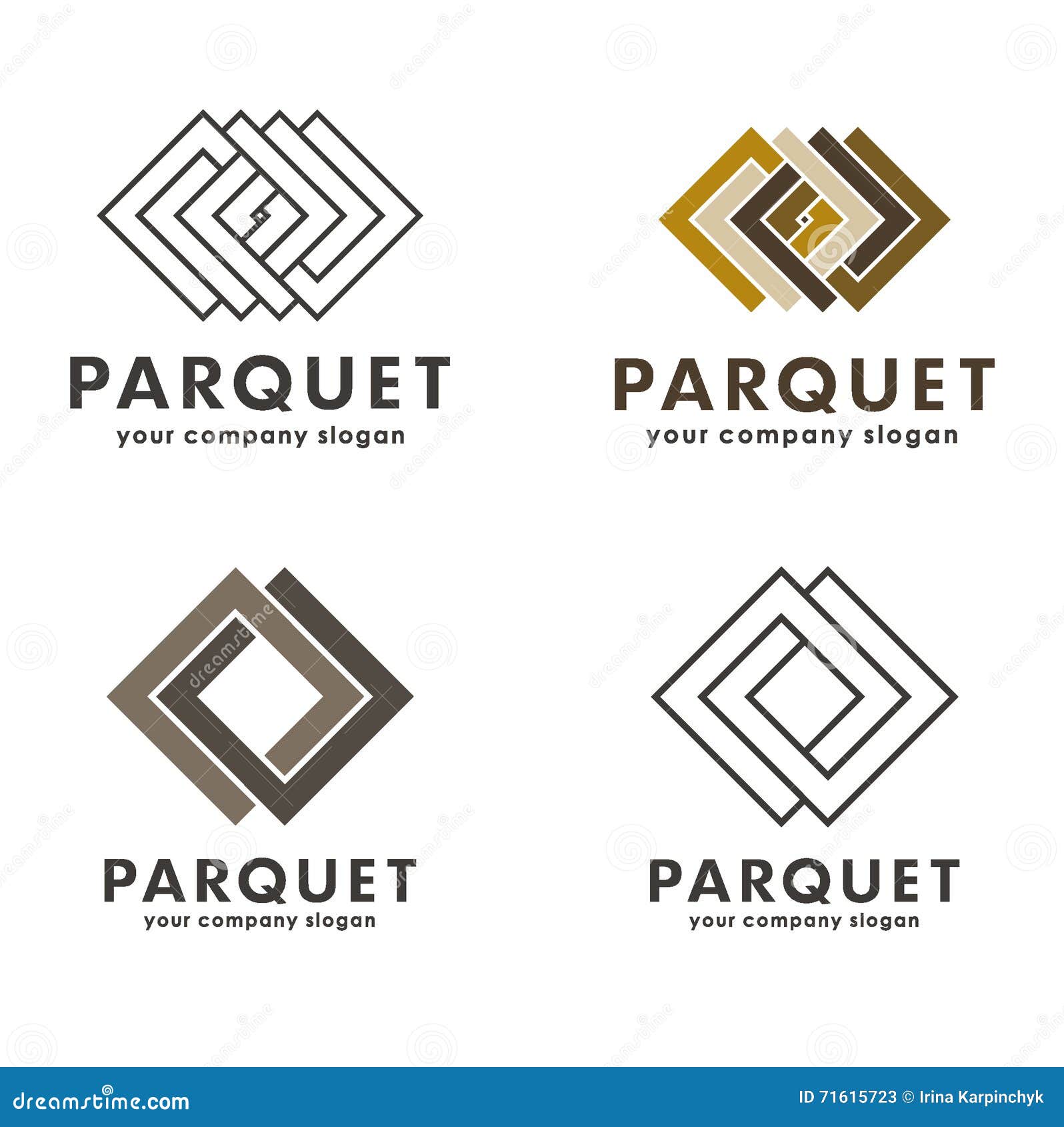 Set Of Vector Logos Parquet Stock Vector Illustration Of Association Nature