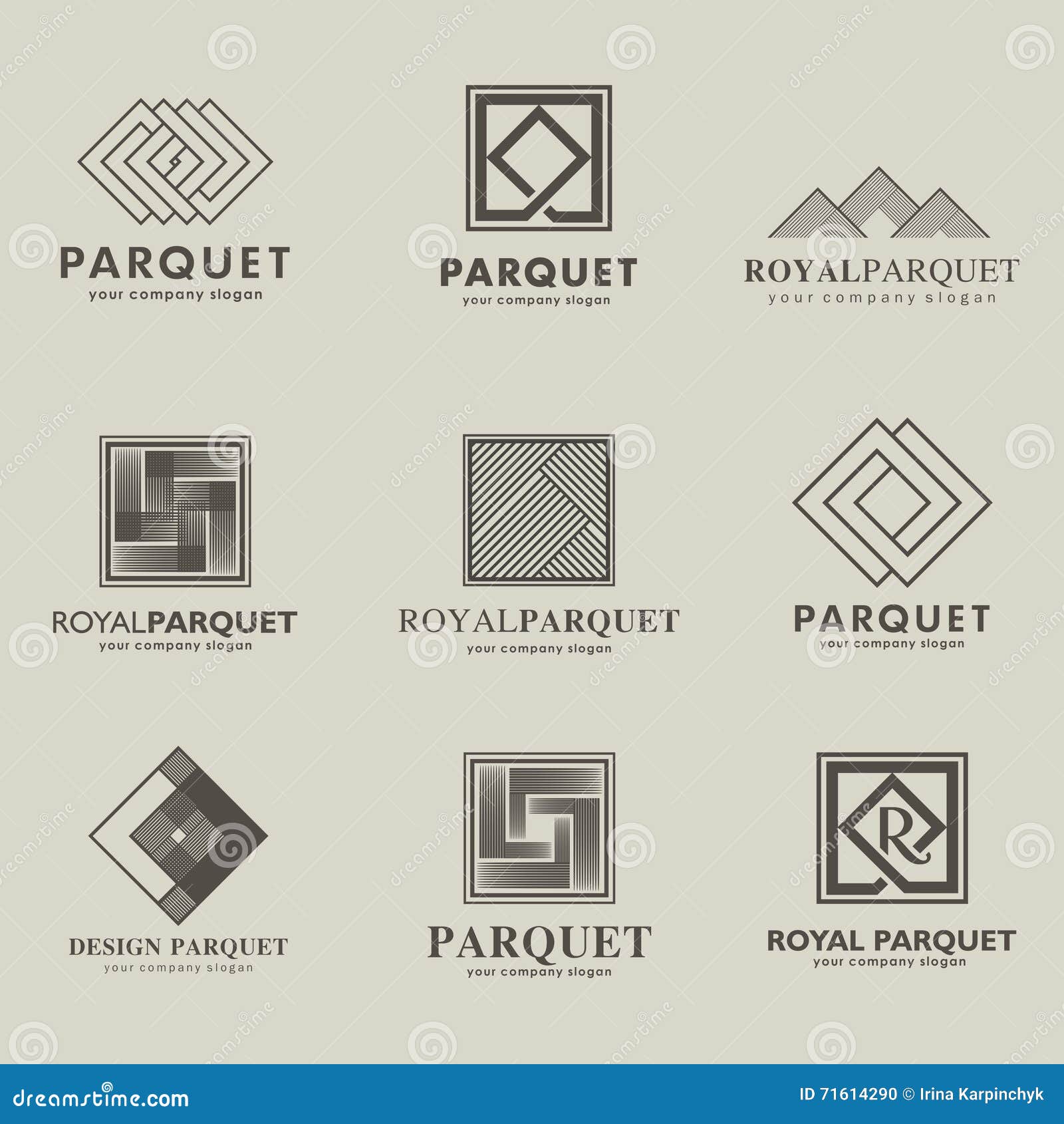 Set Of Vector Logos Parquet Parquet Board Laminate Flooring