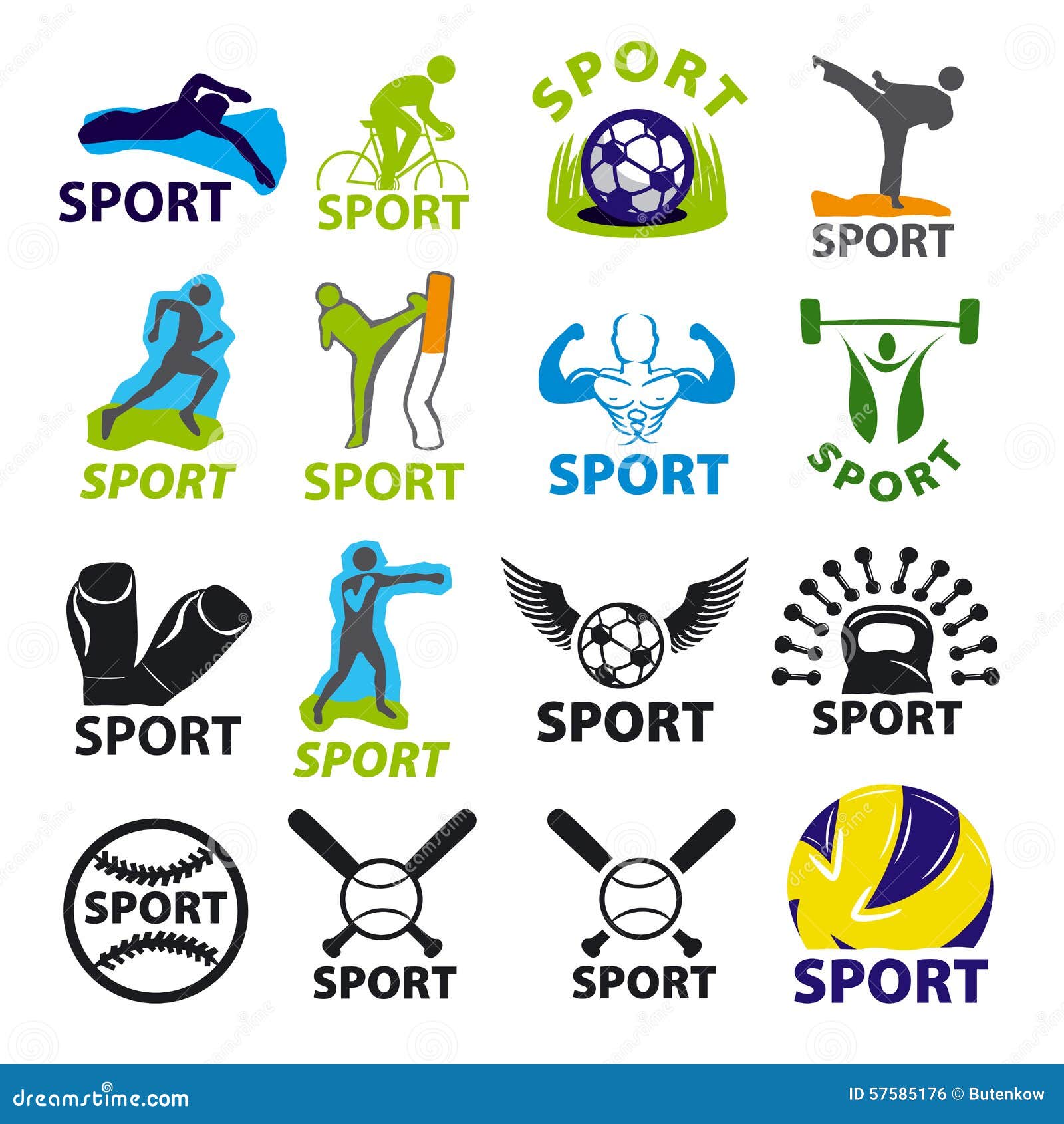 Set of Vector Logos for Sports Stock Vector - Illustration of ...