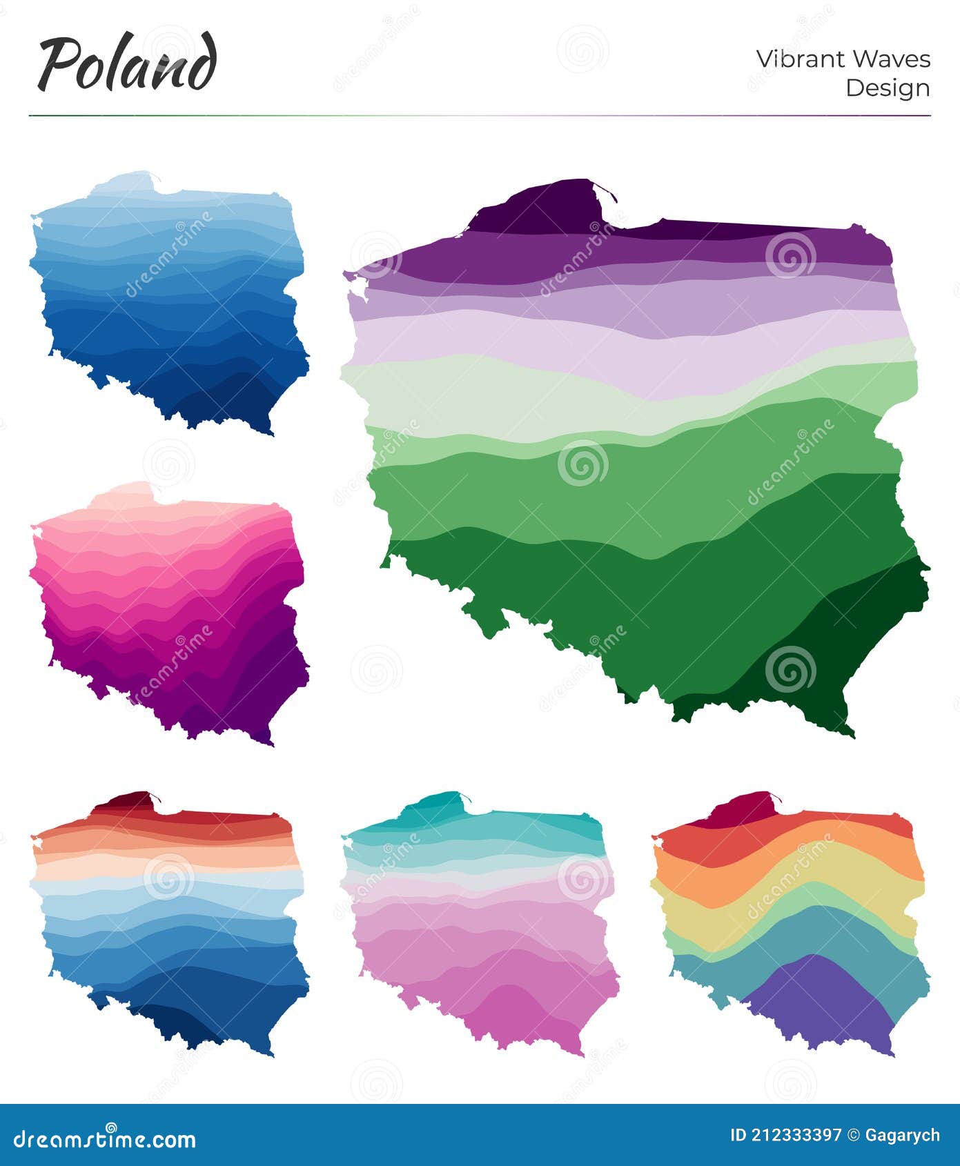 Set of Vector Maps of Poland. Stock Vector - Illustration of abstract, flow: 212333397