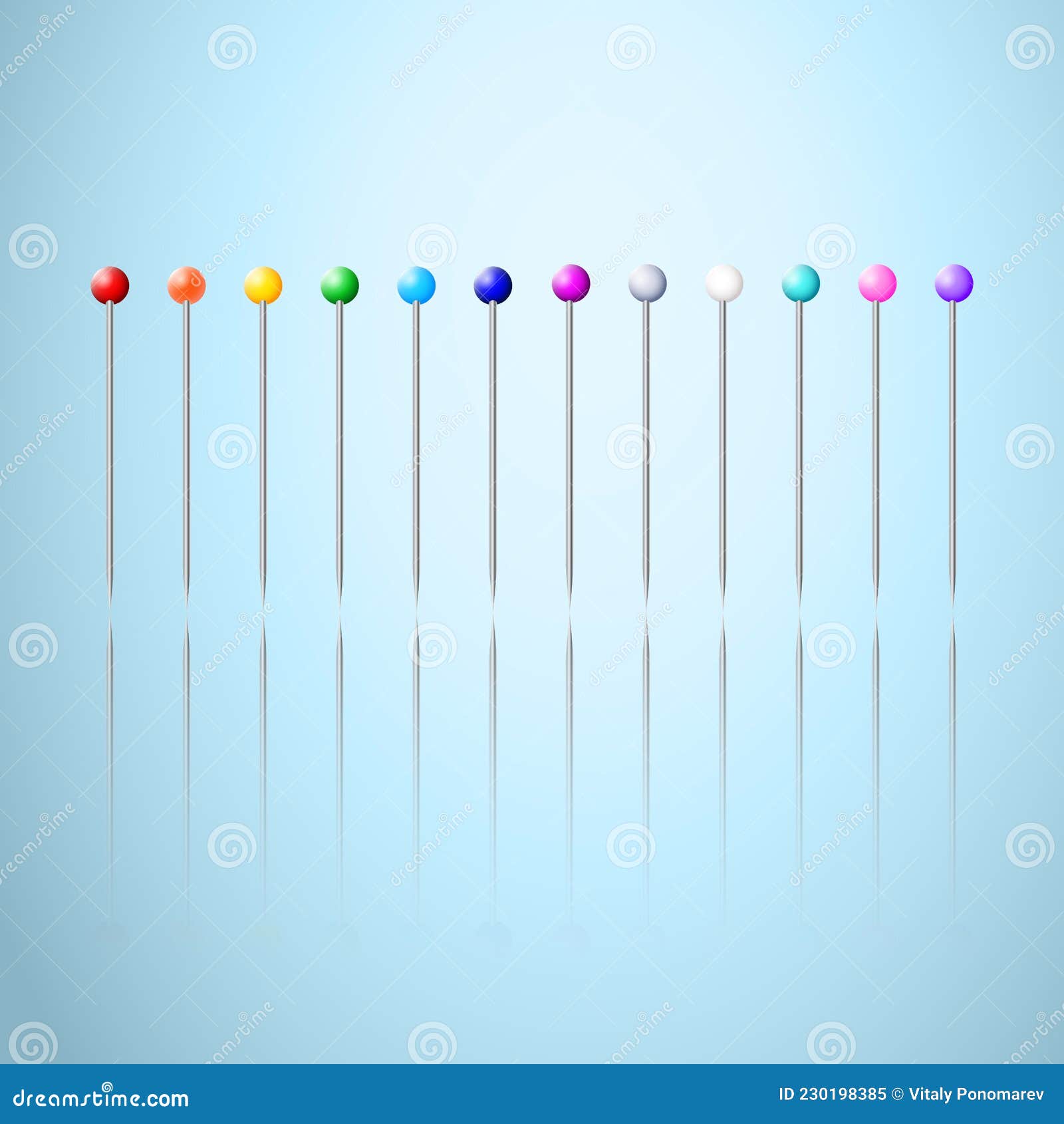 Set of Vector Needles with Mirror Reflection. Realistic Vector