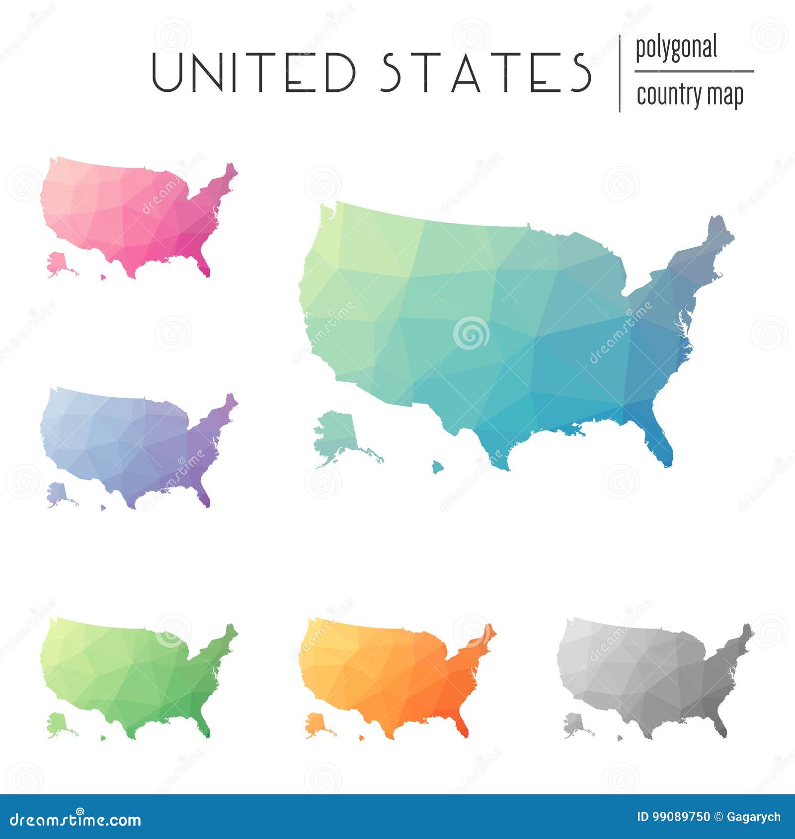 Set Of US States Maps Cartoon Vector | CartoonDealer.com #113391475