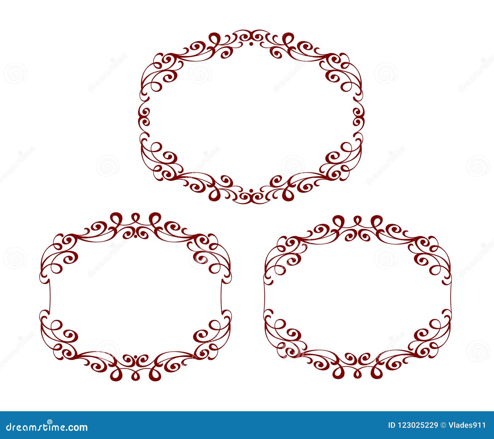Set Vector Retro Frames .Vector Illustration.Brown White. Stock Vector