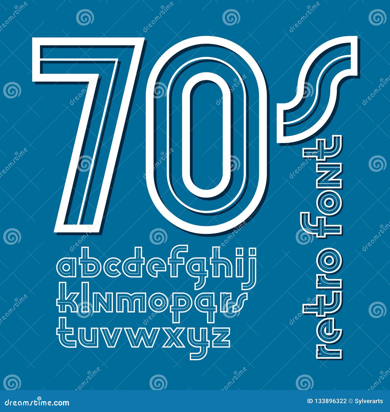 Set of Vector Retro Old Lower Case English Alphabet Letters, Can Stock
