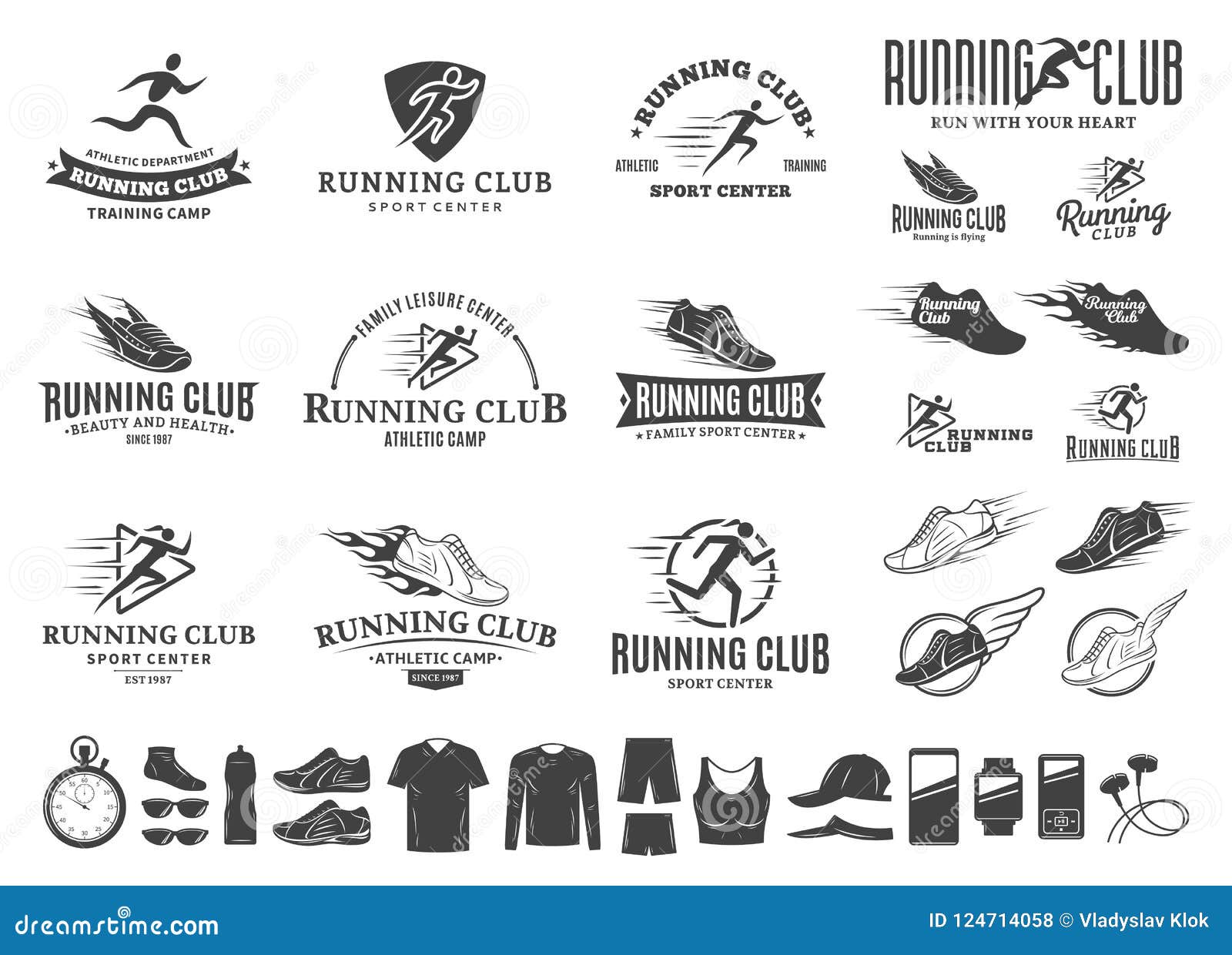 running logo, icons and  s