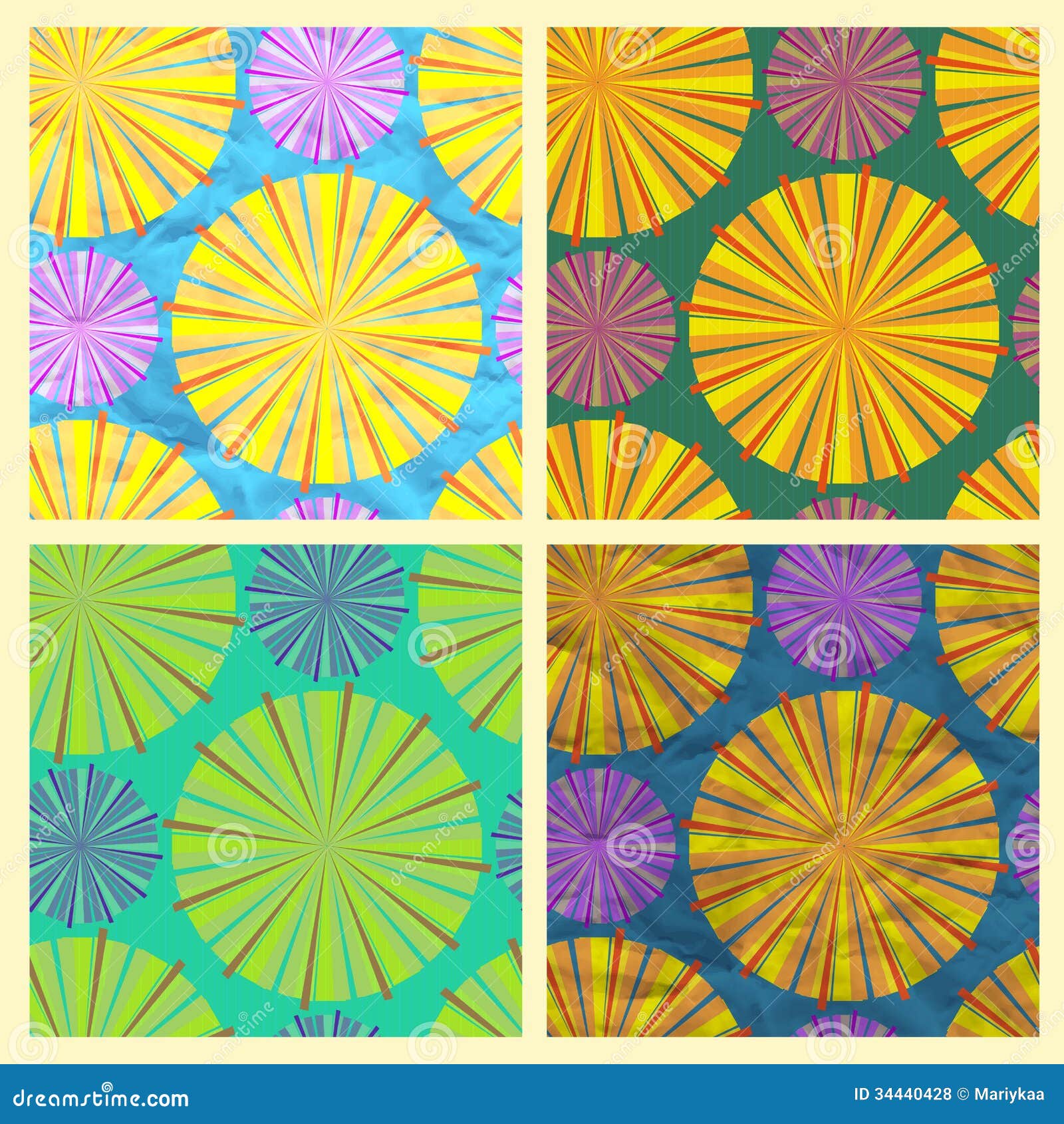 set of  seamless pattern with circle