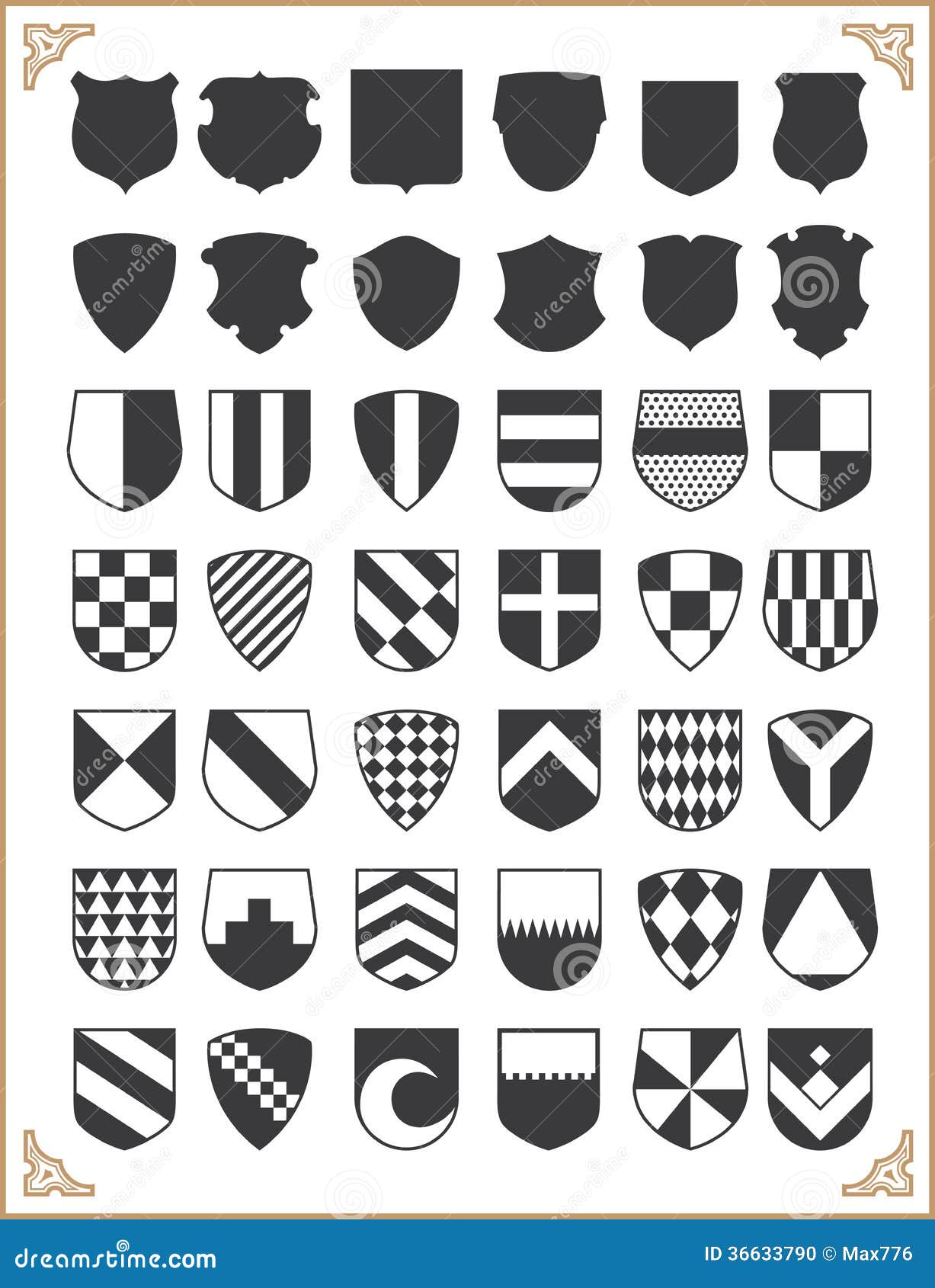 set of  shields