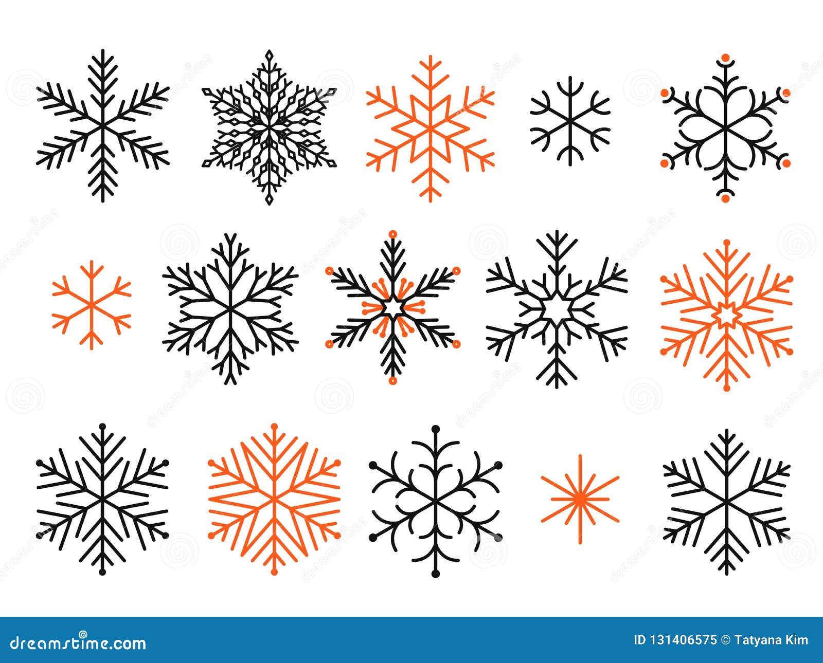 Premium Vector  Different white snowflakes