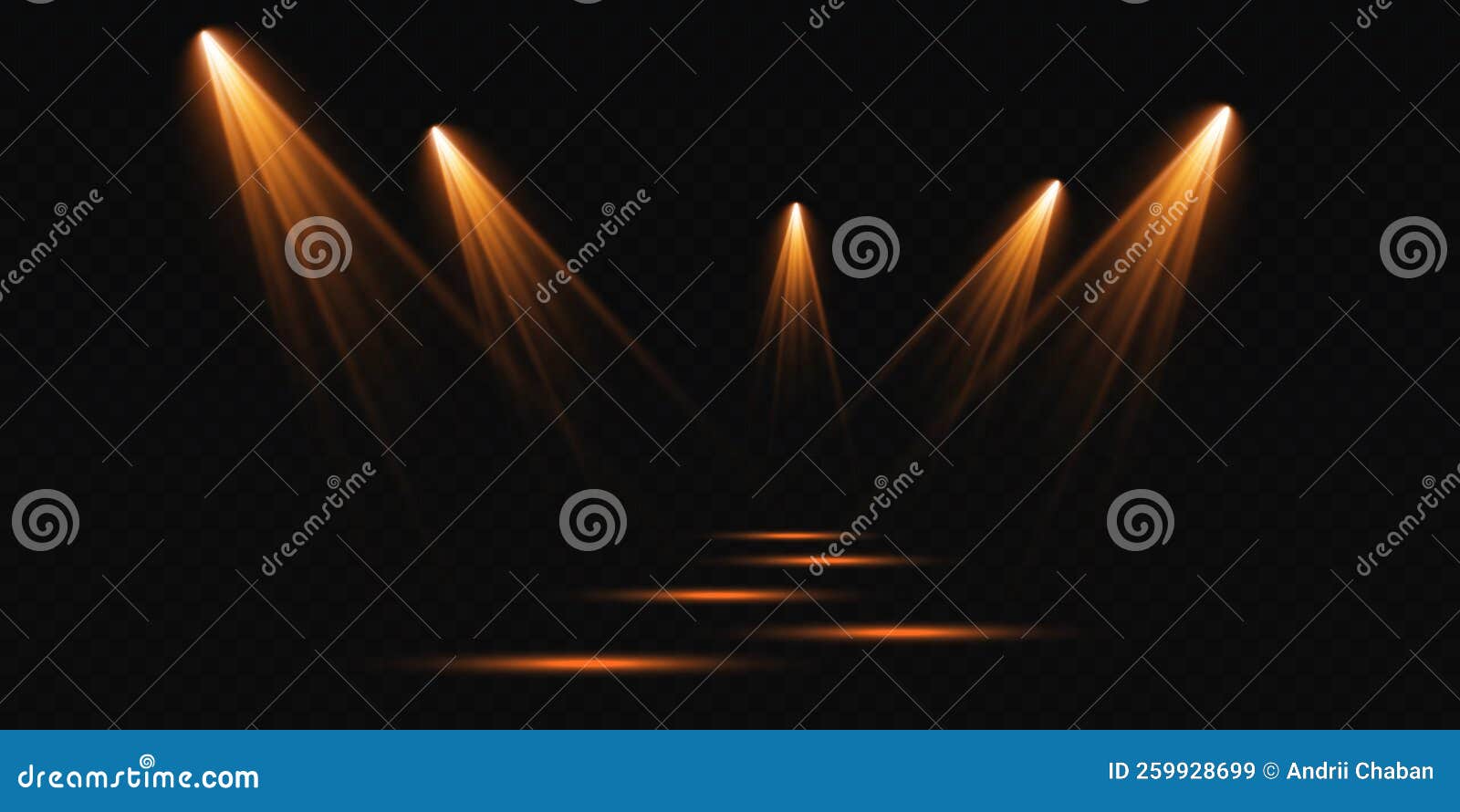 Set of Vector Spotlights. Various Forms of Light. Stage Spotlights. Light Effects. Glow Light