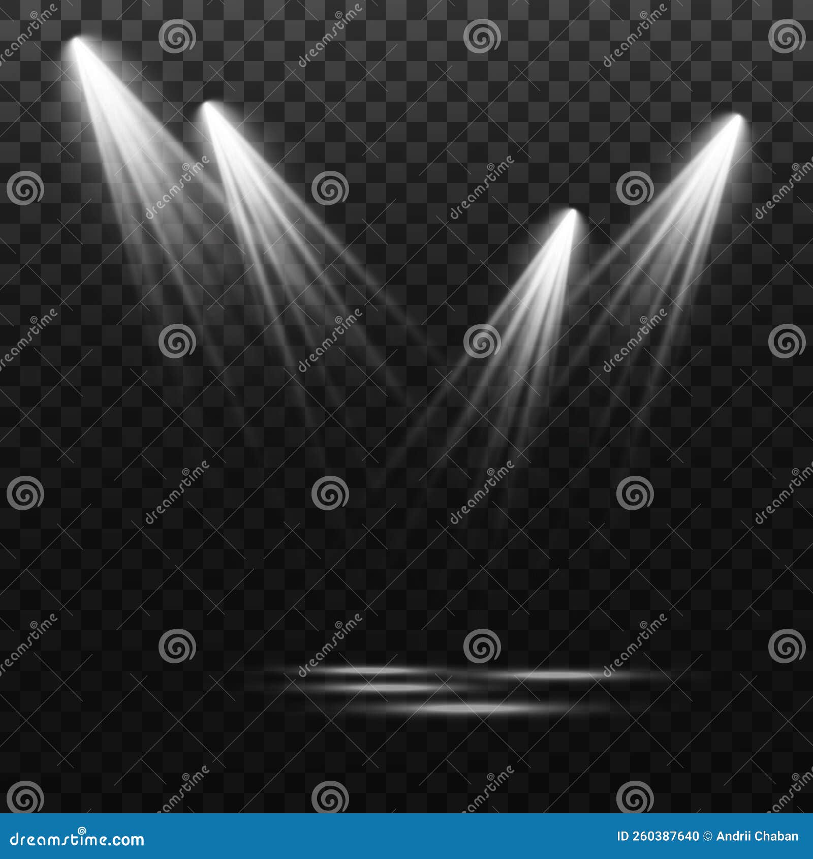 Set of Vector Spotlights. Various Forms of Light. Stage Spotlights. Light Effects. Glow Light