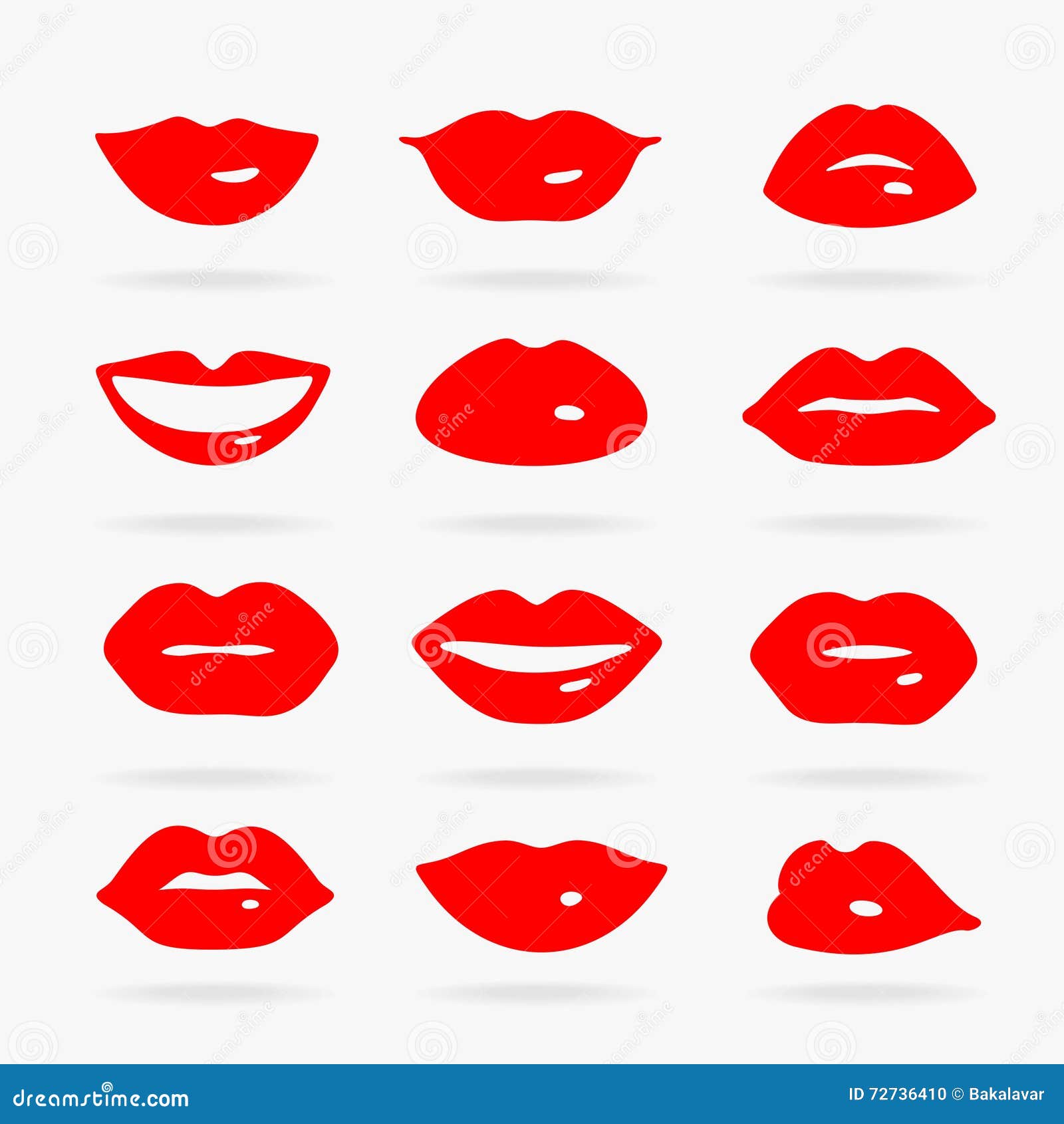 Set of Vector Symbols Lips stock vector. Illustration of lipstick