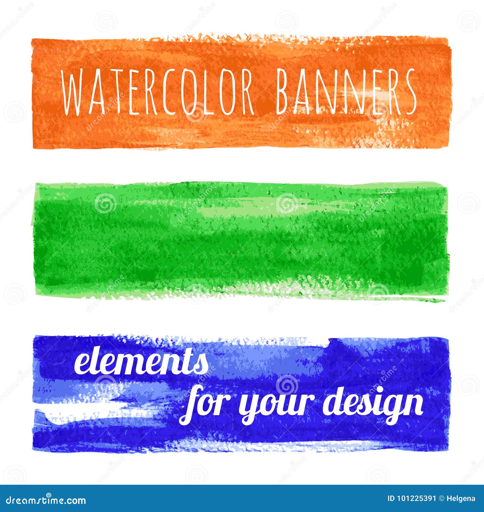 Set of Vector Watercolor Paint Texture Banners Stock Vector