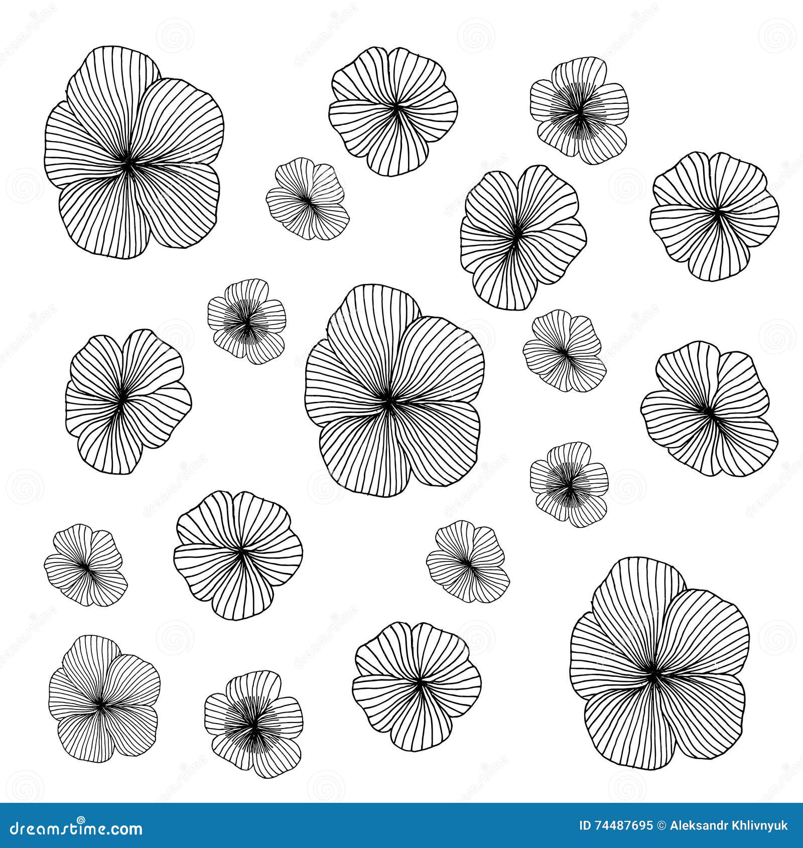 Set of Vectorized Flowers stock illustration. Illustration of daisy