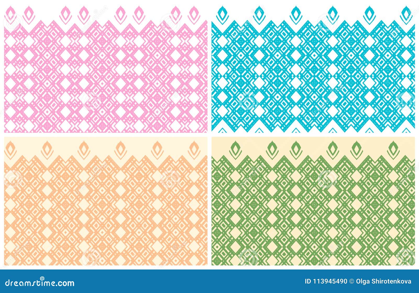 set s. beautiful pattern on a colored light backgrounds.