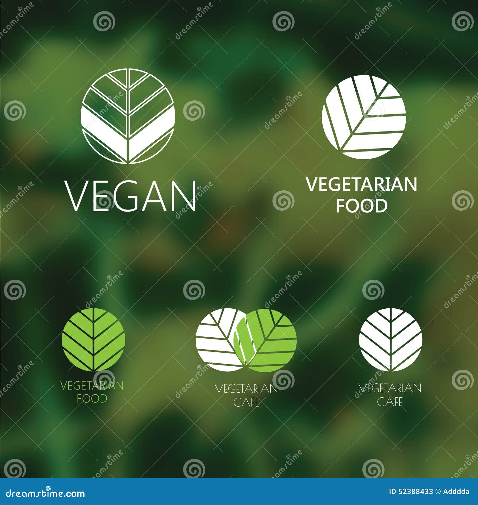 Set of vegan logos stock illustration. Illustration of organic 52388433