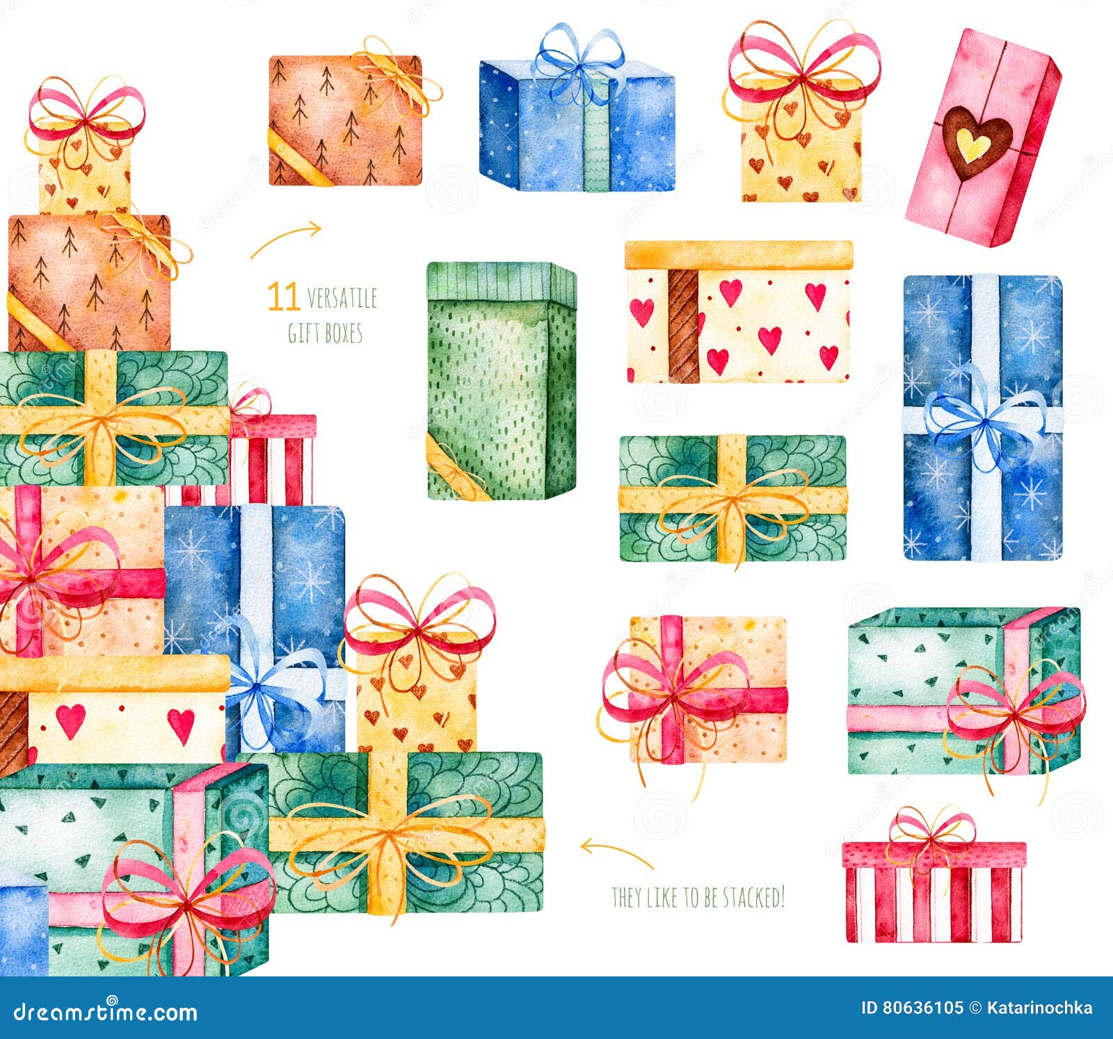 set with 11 versatile gift boxes