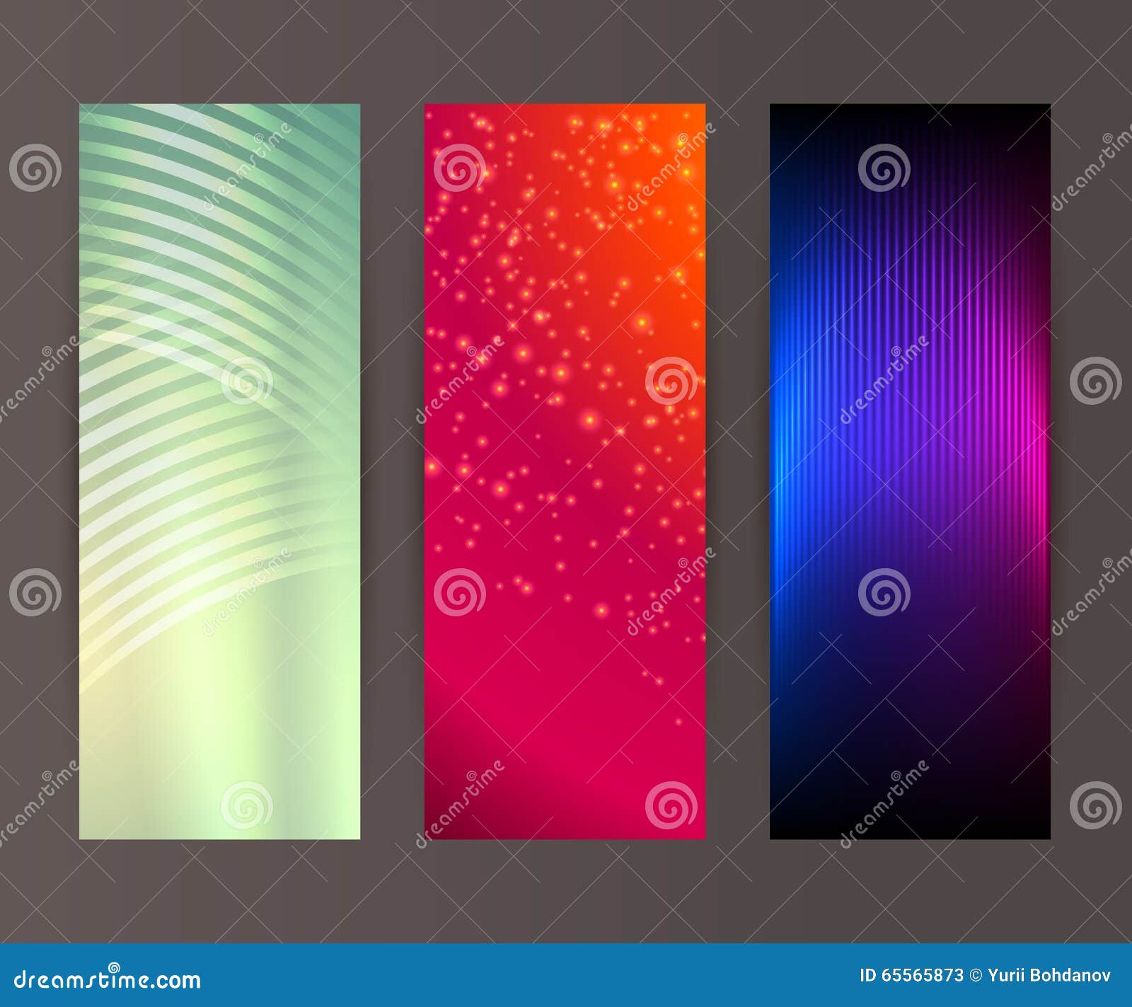 Set Vertical Banner Background Template Layout Flyer71 Stock Vector