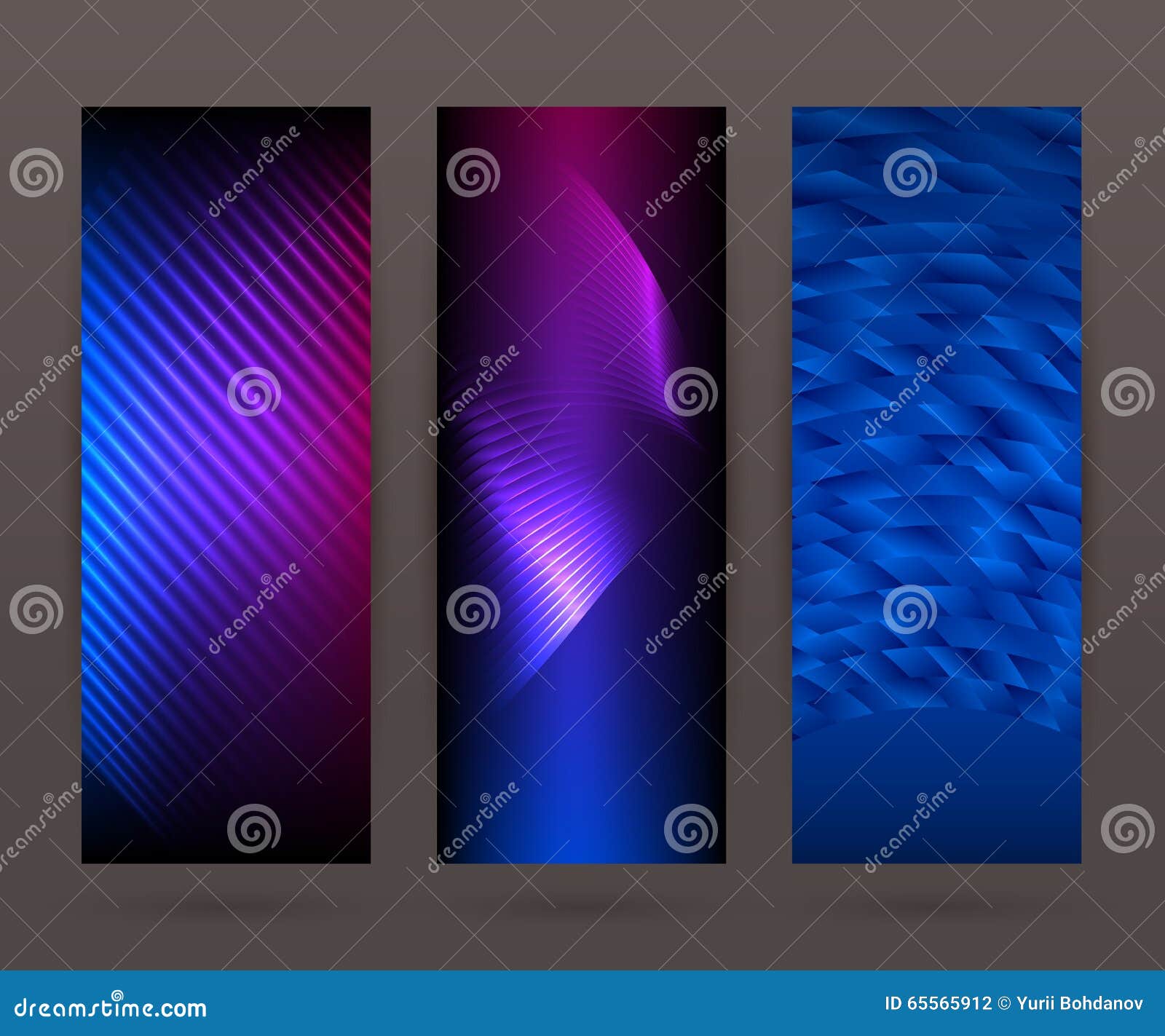 Set Vertical Banner Background Template Layout Flyer72 Stock Vector