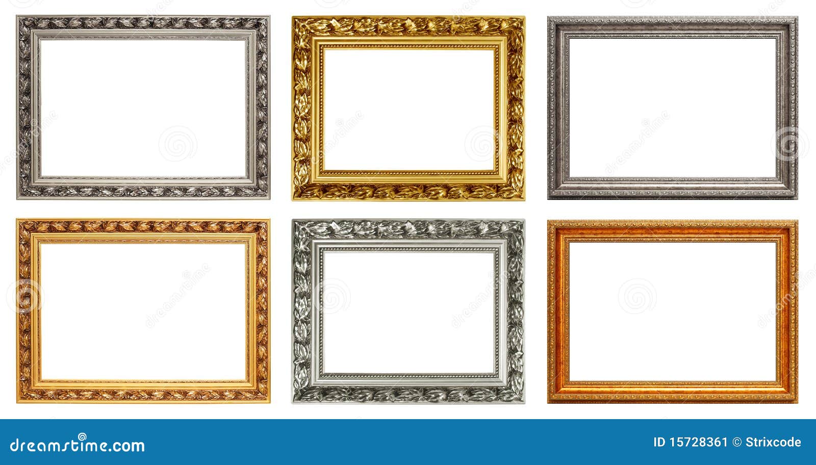 Set of vintage art frames stock image. Image of ornate 15728361