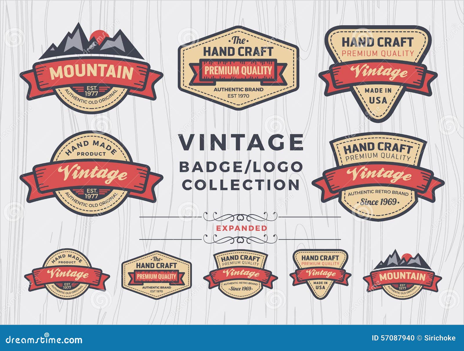 Set Of Vintage Badge Logo Design Retro Badge Design For Logo Stock Vector Illustration Of Retro Badge