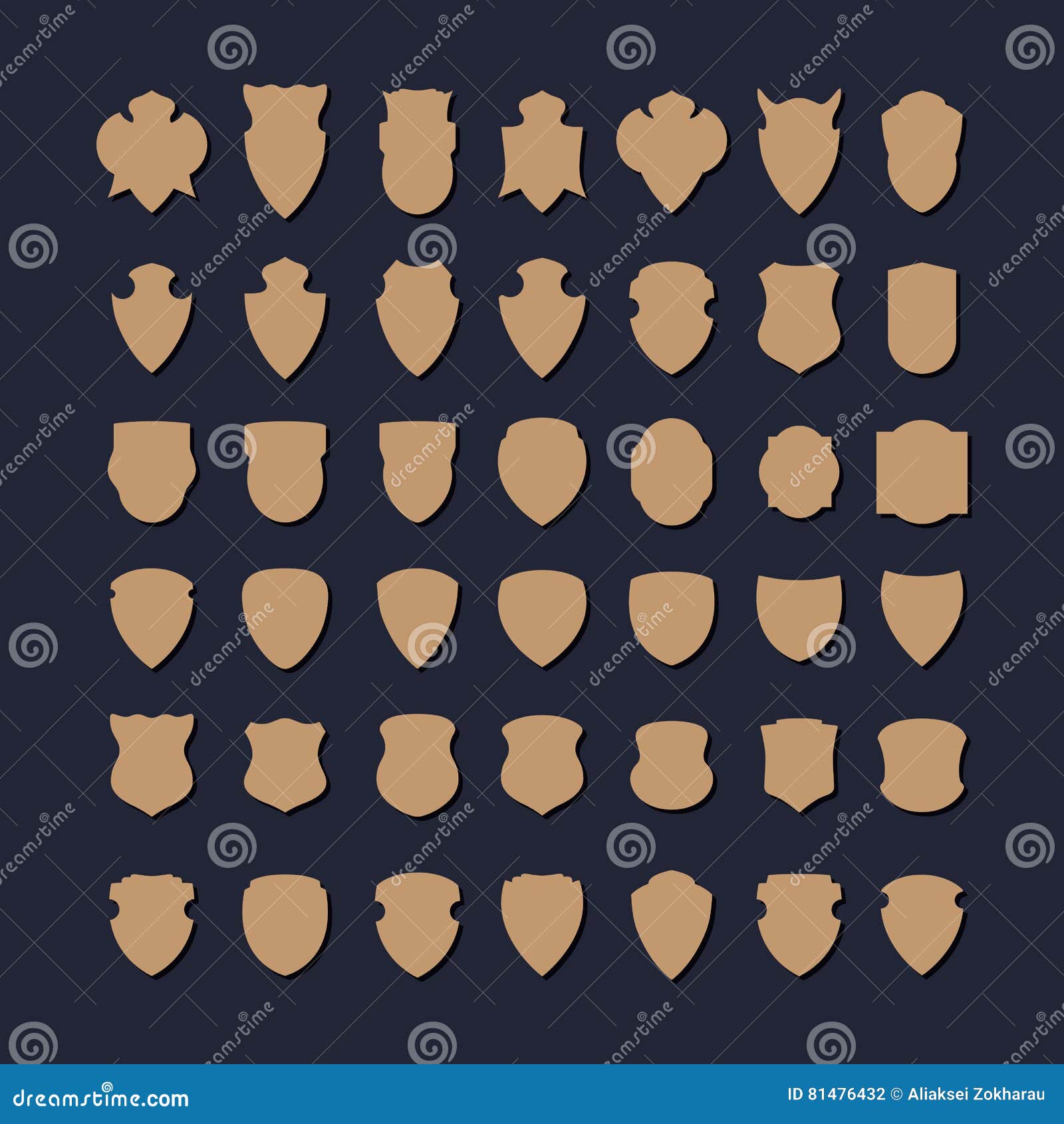 Set of Vintage Badge Shapes Stock Vector - Illustration of crest