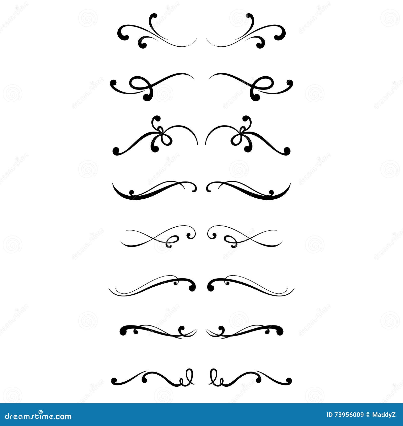 Set of Vintage Calligraphic Flourishes, Borders. Stock Vector ...