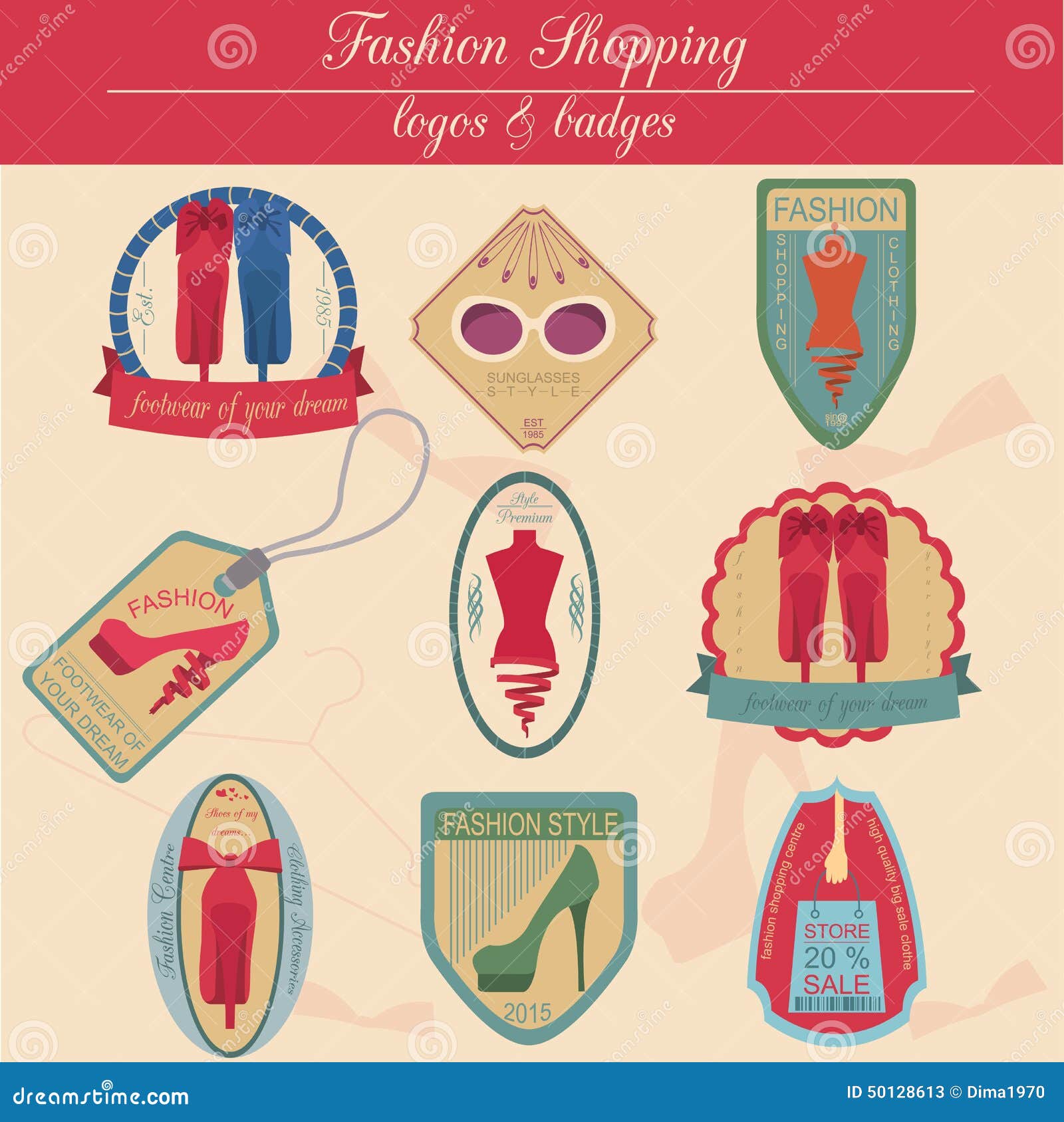 Set of Vintage Fashion and Clothes Style Logos. Vector Logo Stock ...