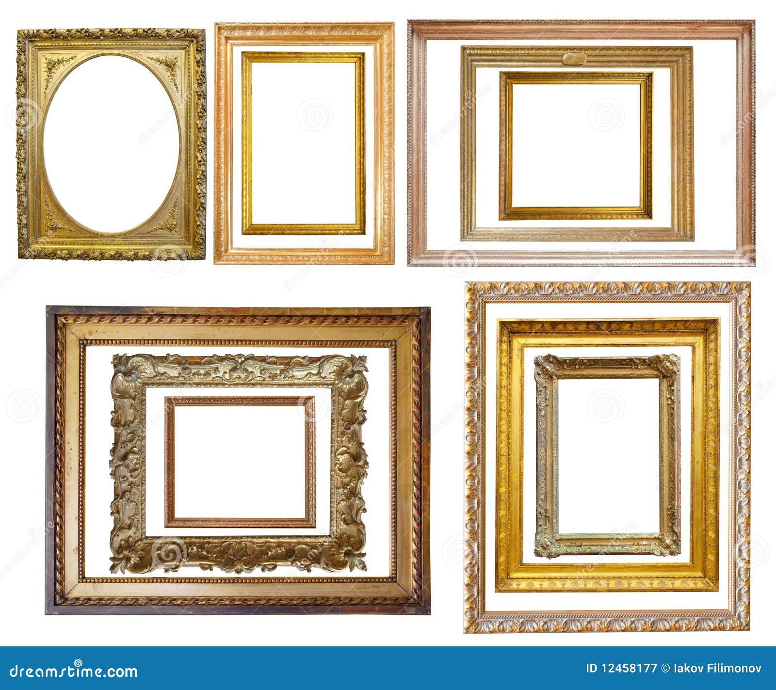 Set of Vintage Gold Picture Frame Stock Image Image of empty