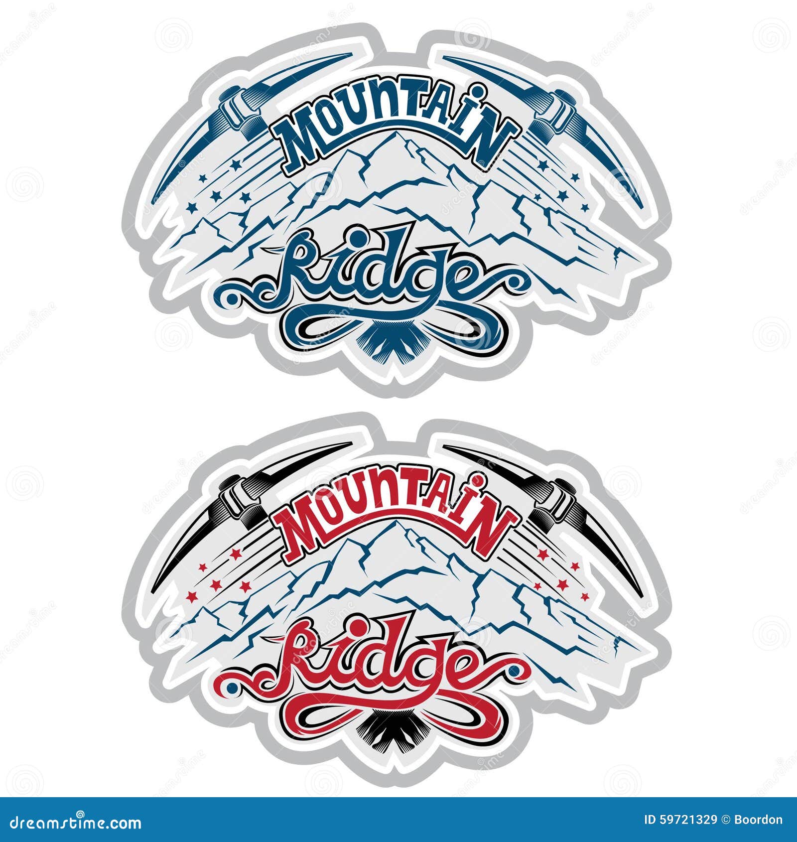 Set of Vintage Mountain Climbing Labels Stock Vector Illustration of
