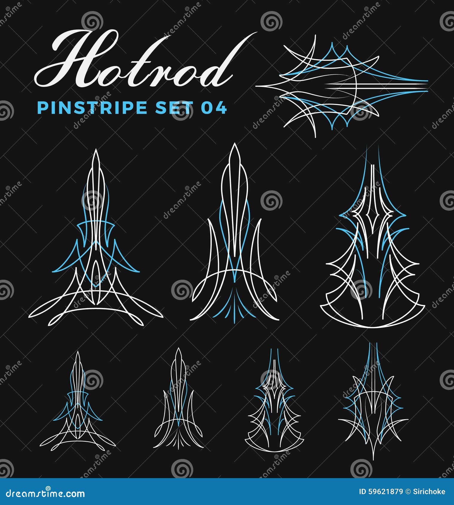 Set Of Vintage Pin Striping Line  Art  Stock Vector Image 