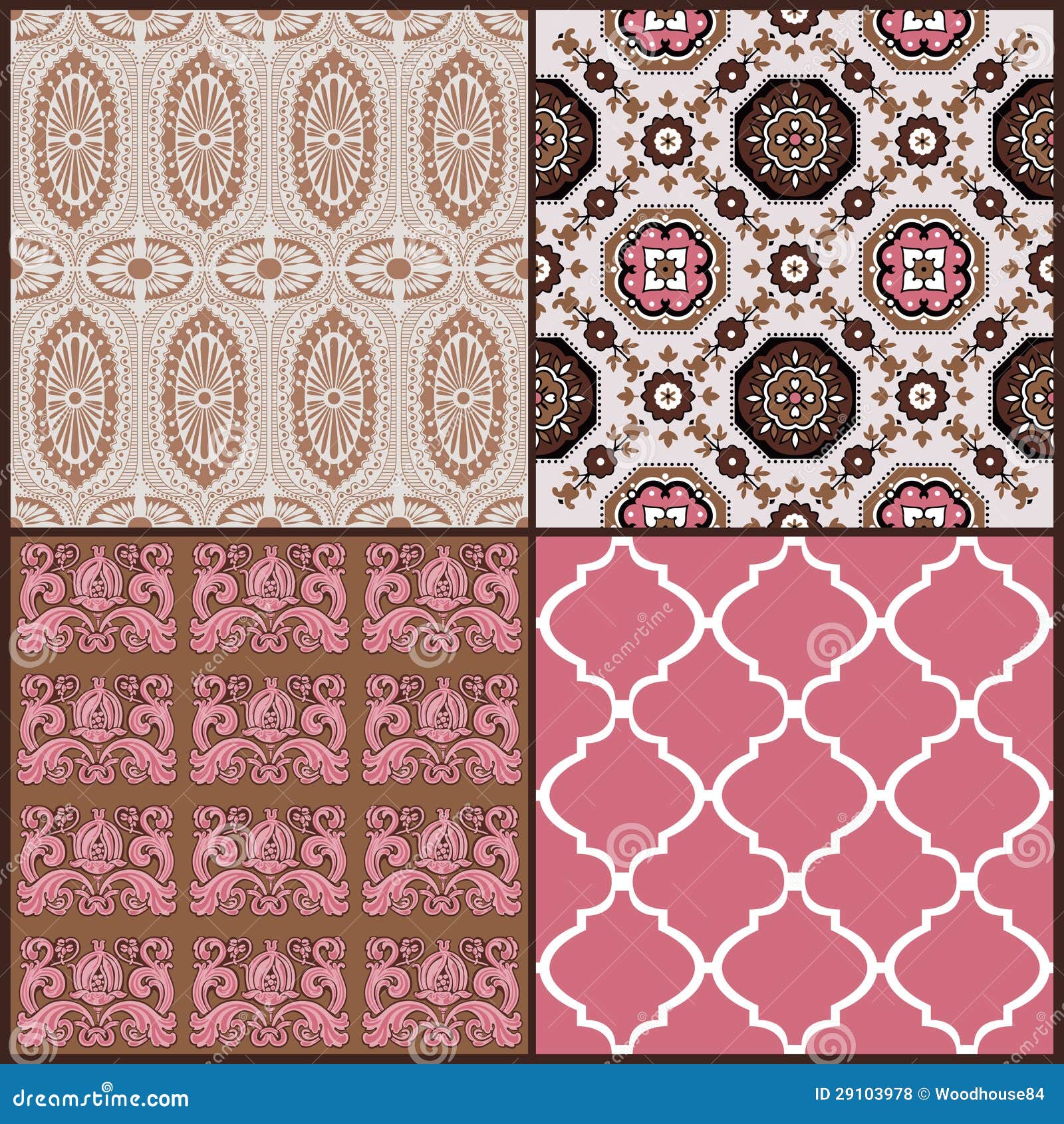 Set Of Vintage Tiles Backgrounds Stock Vector Illustration of paper