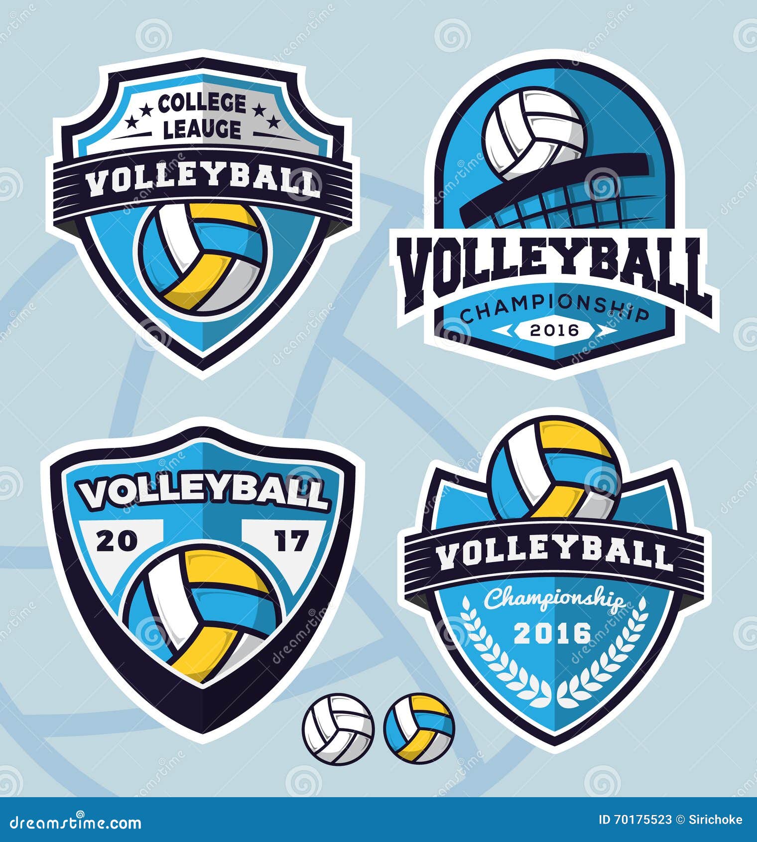 Download Set Of Volleyball Logo Template Design Stock Vector ...
