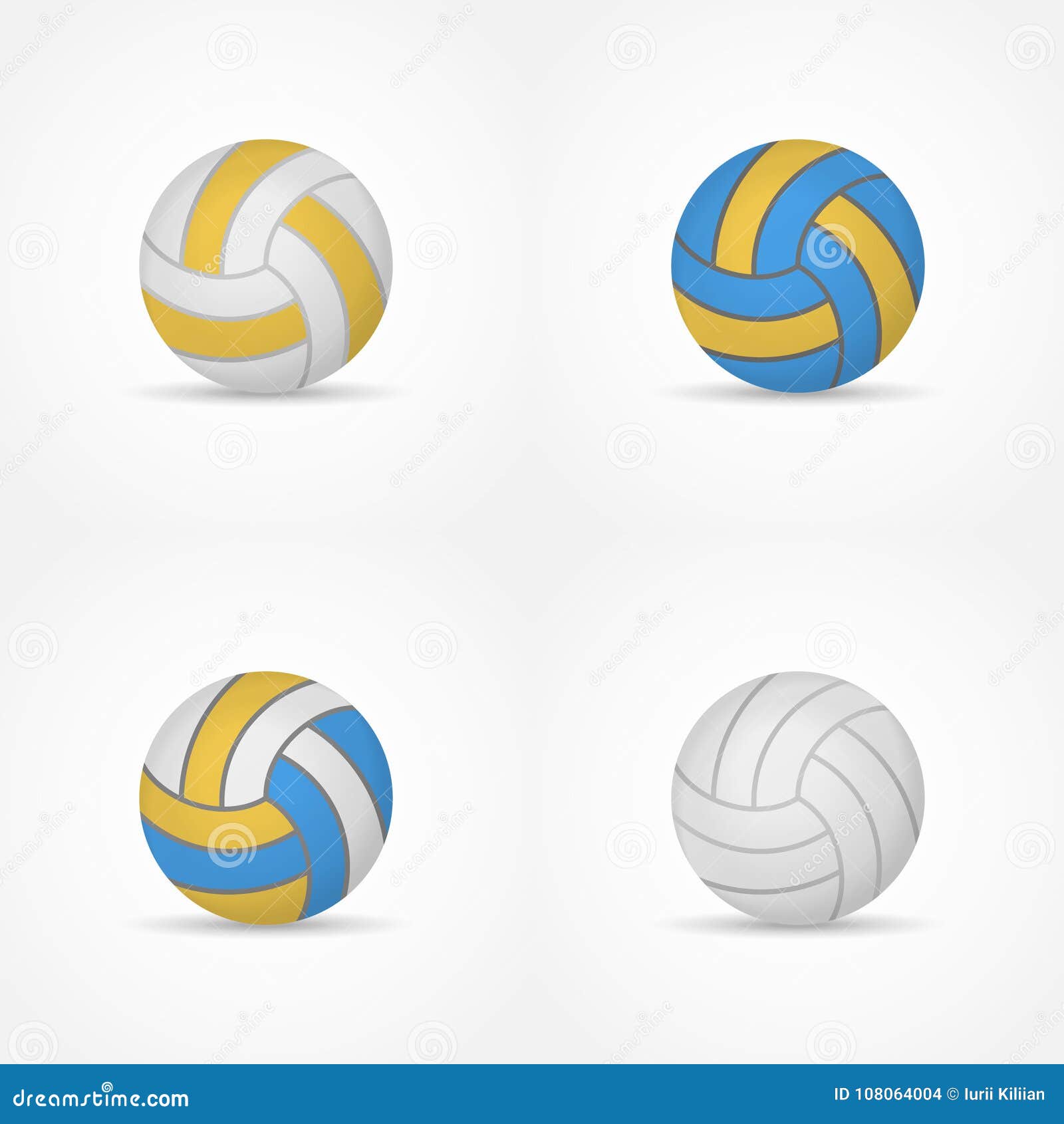 Set Of Volleyballs Isolated On White Background. Stock Vector ...