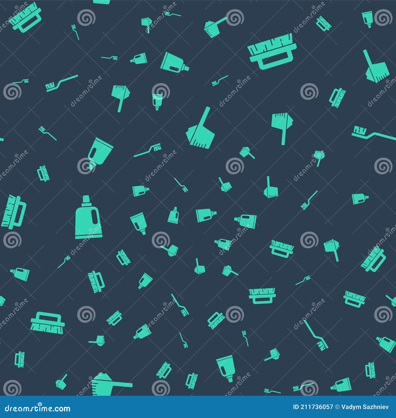 Set Washing Powder, Brush for Cleaning, Bottle Agent and Toothbrush on