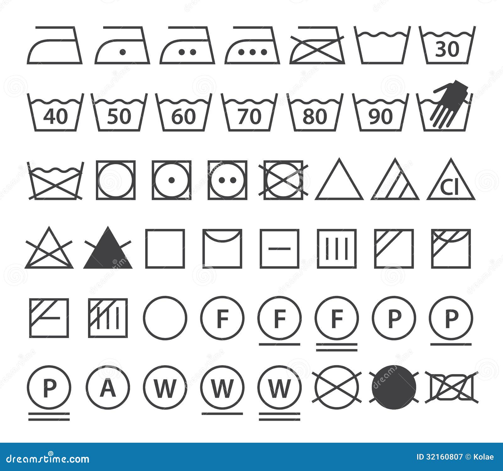 set of washing s (laundry icons)