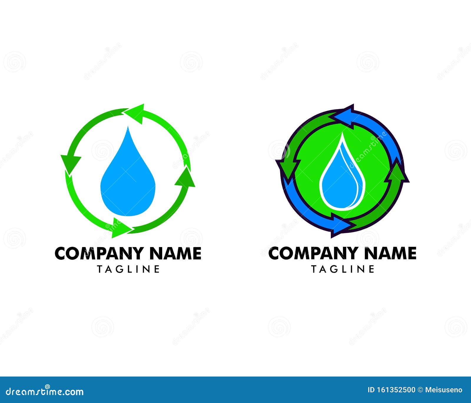 Set of Water Recycle Logo Design Template Element Stock Vector Illustration of nature, modern