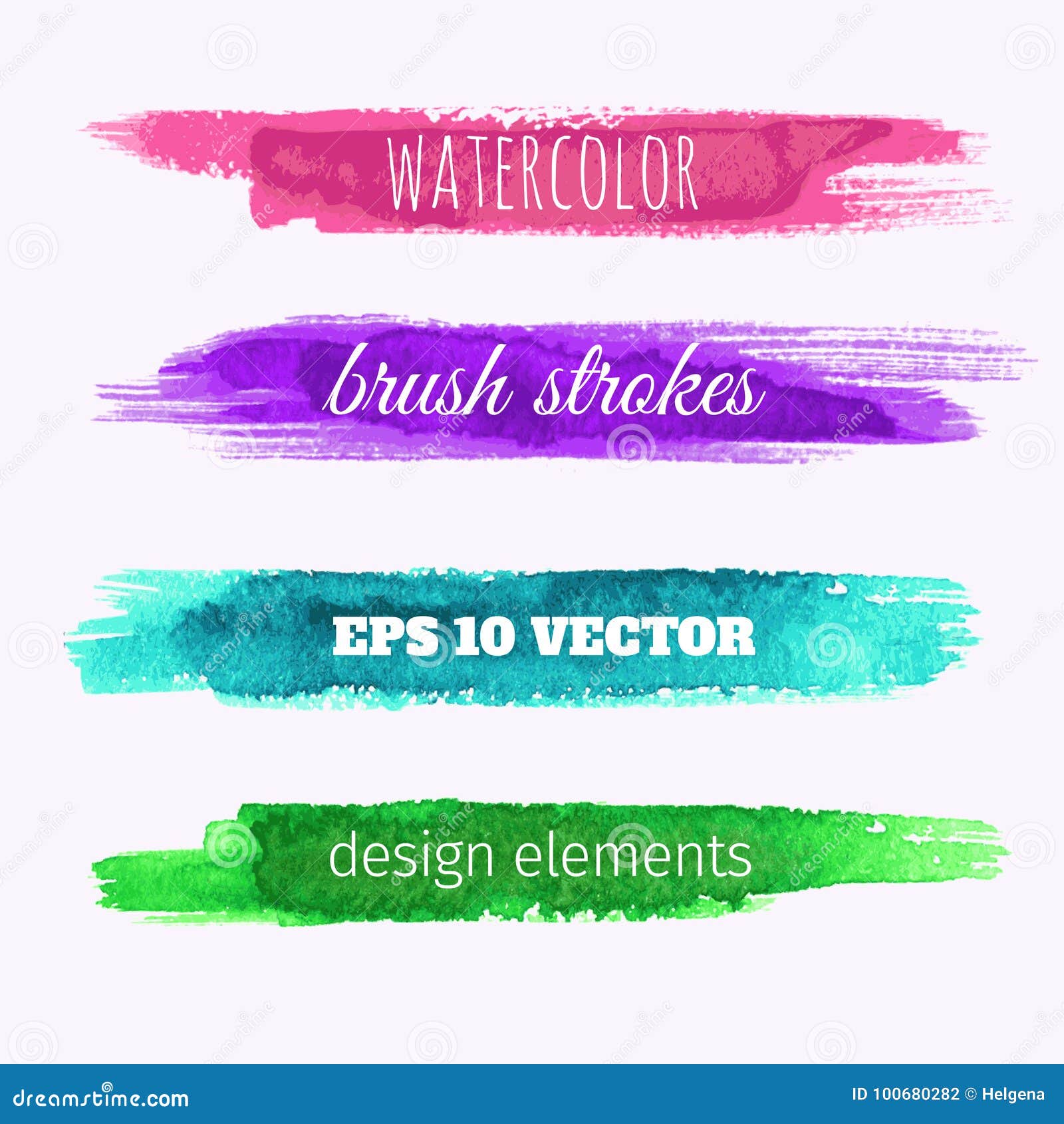 set of watercolor paint texture banners