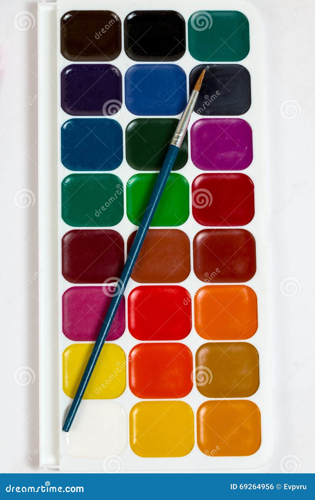 Set of Watercolor Paints for Drawing Stock Photo Image of paint