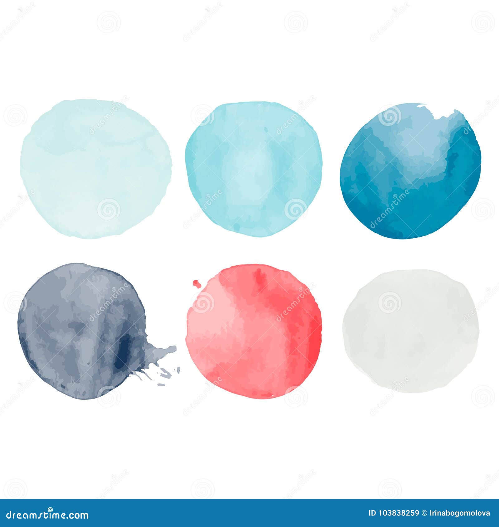 Set Of Watercolor Shapes Watercolors Blobs Set Of Colorful Watercolor