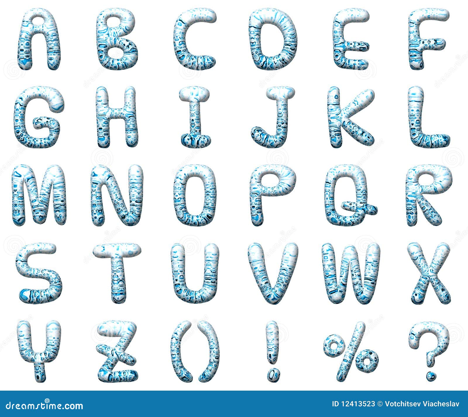 Set Waterdrop Letter Alphabet Stock Illustration Illustration of