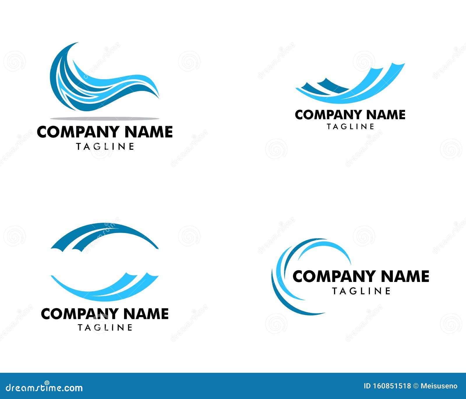 Set of Wave Logo Design Vector Template Stock Vector - Illustration of ...