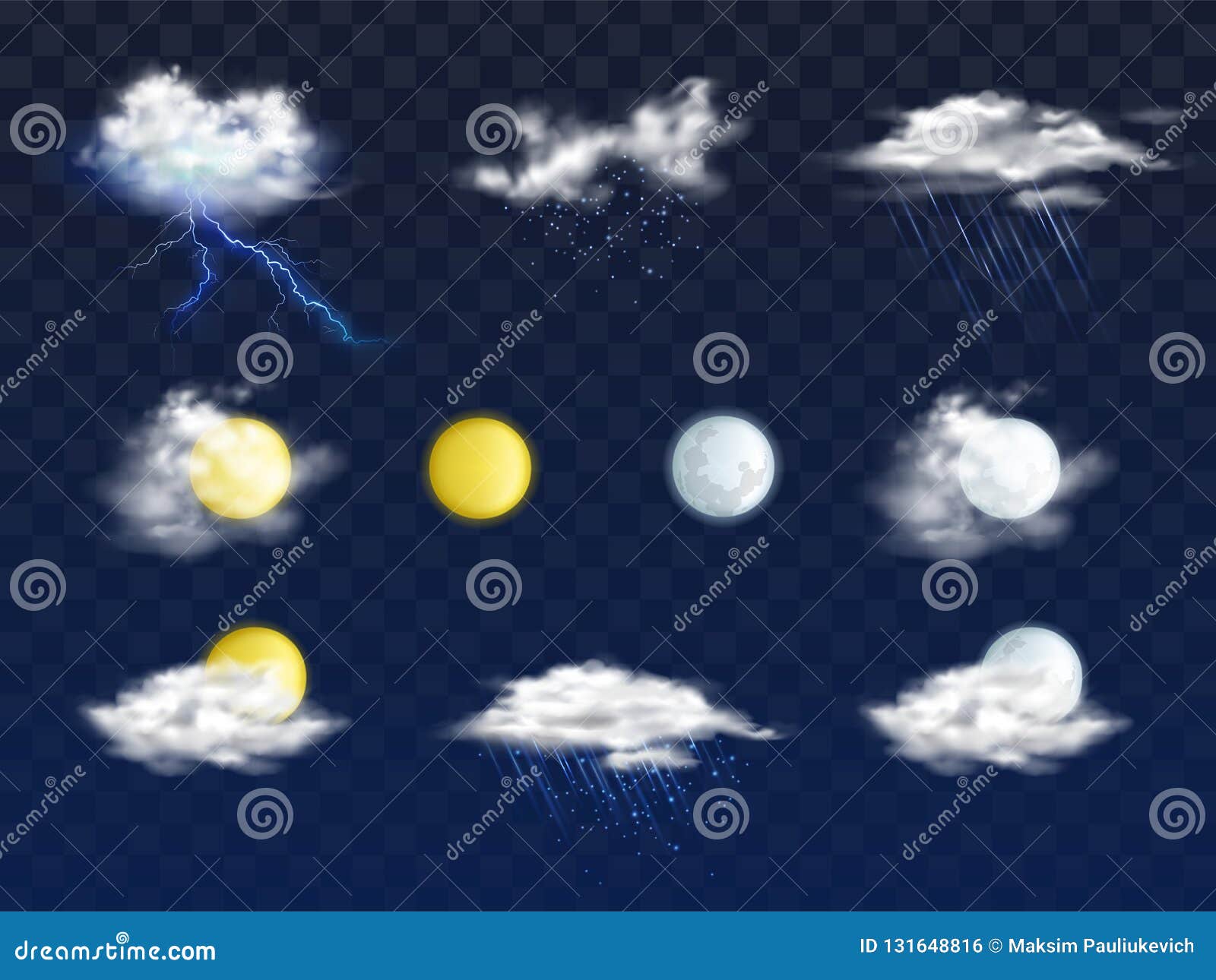 Download Weather Forecast 3d Icons Realistic Vector Set Stock ...