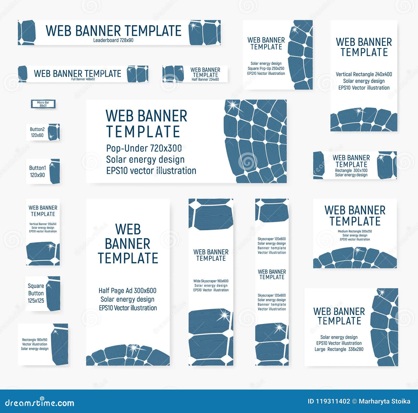 Set of Web Banners of Standard Sizes. Stock Vector - Illustration of