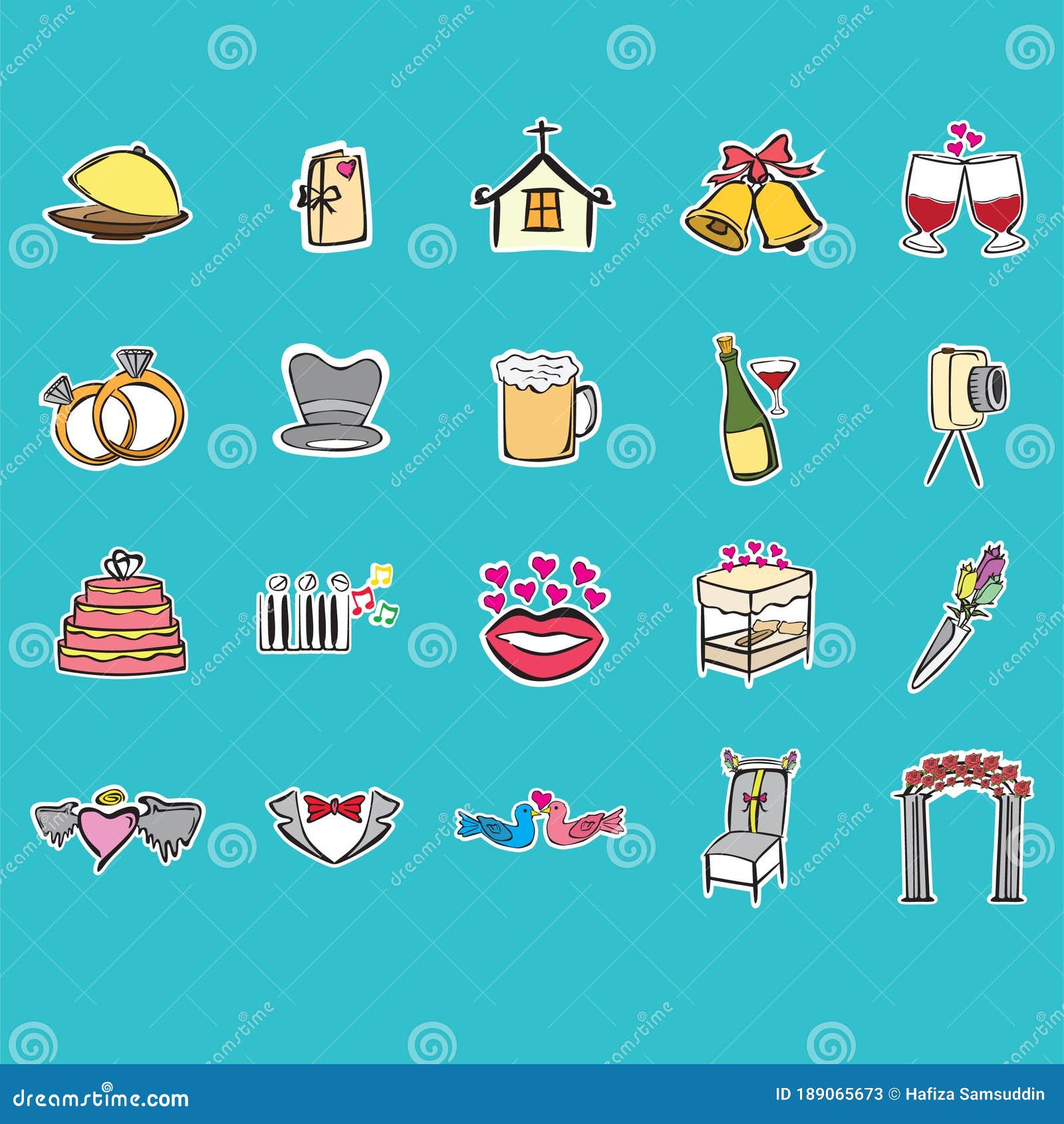 Download Set Of Wedding Icons. Vector Illustration Decorative Design Stock Vector - Illustration of ...