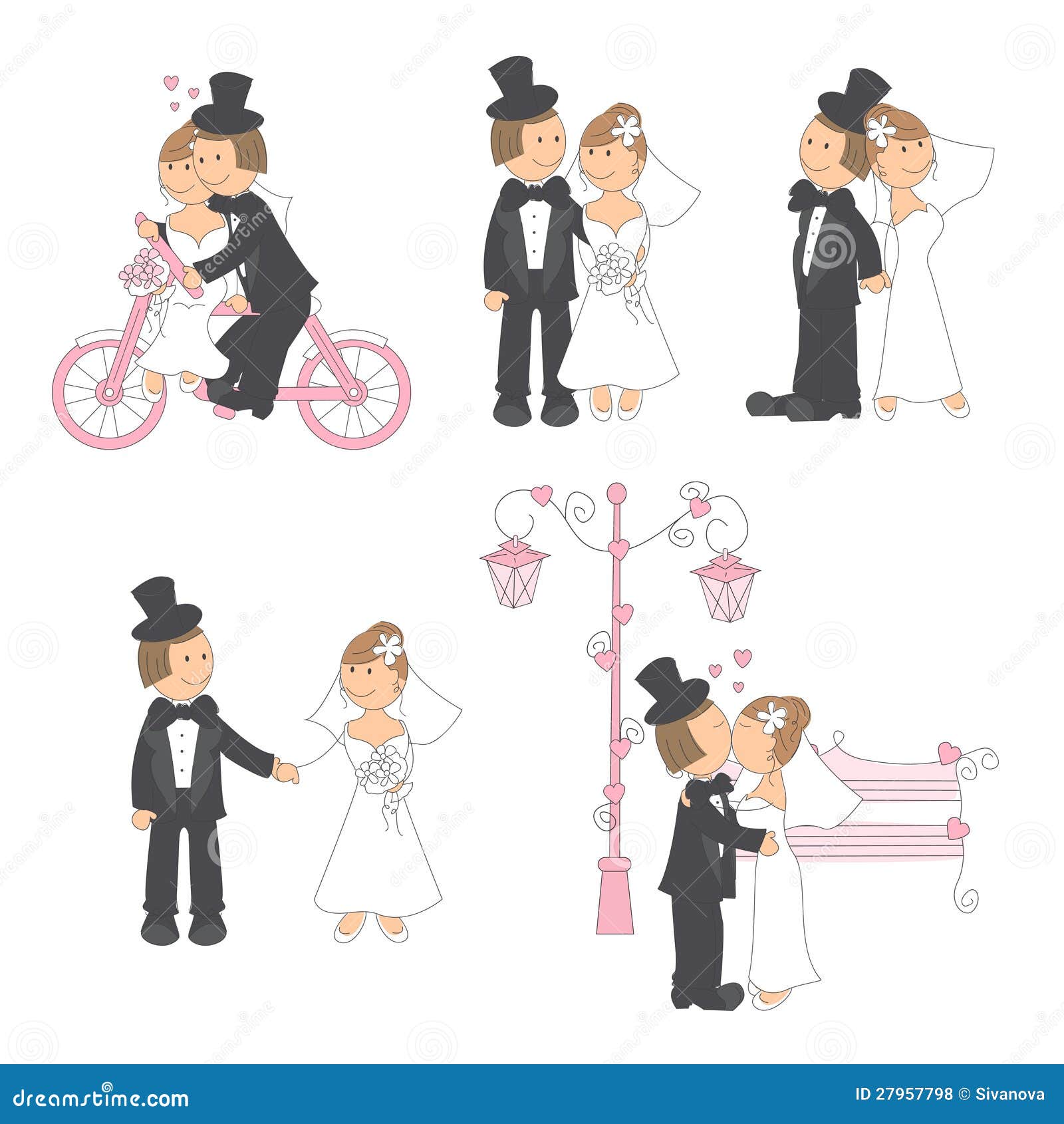 Set Of Wedding Illustration Stock Vector Image 27957798