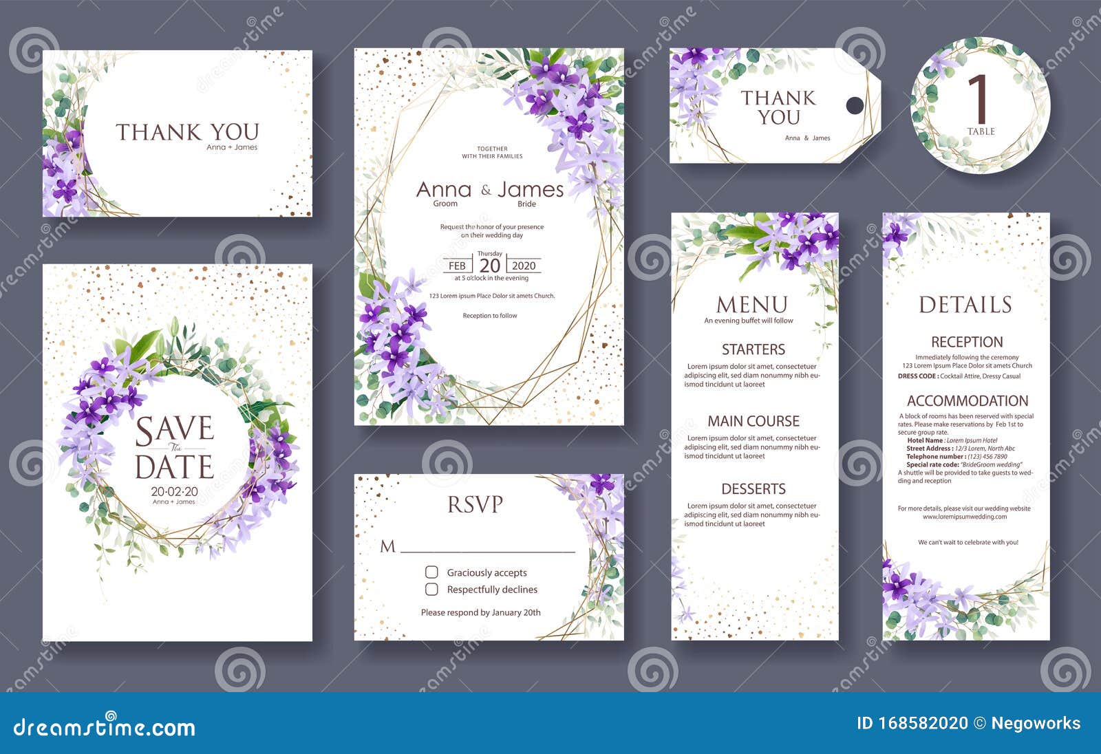 Wedding Invitation Card, Save the Date, Thank You, Rsvp Template With Regard To Free Printable Wedding Rsvp Card Templates